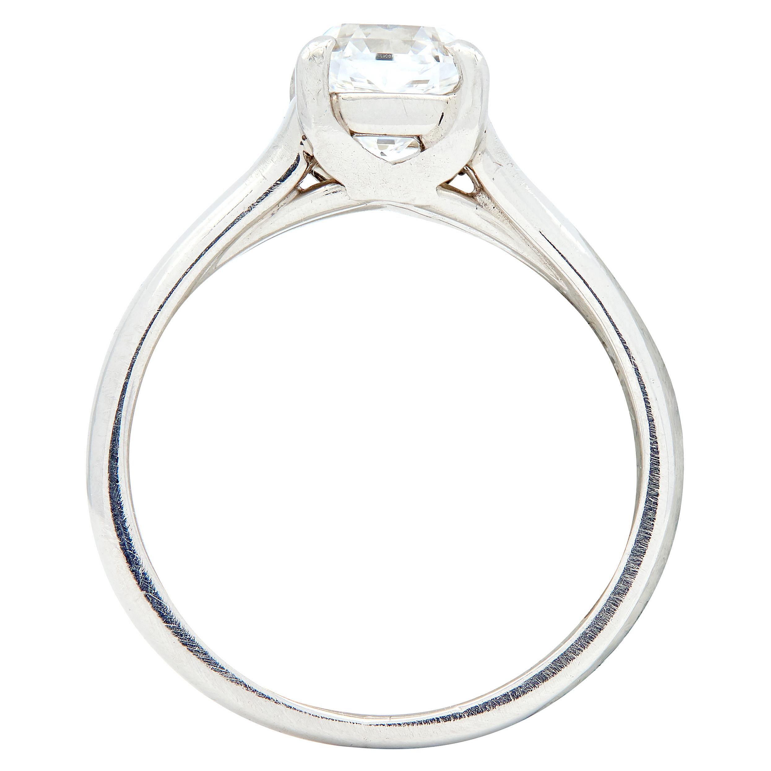 Tiffany & Co. 1.03 CTW Lucida Diamond Platinum Vintage Engagement Ring GIA