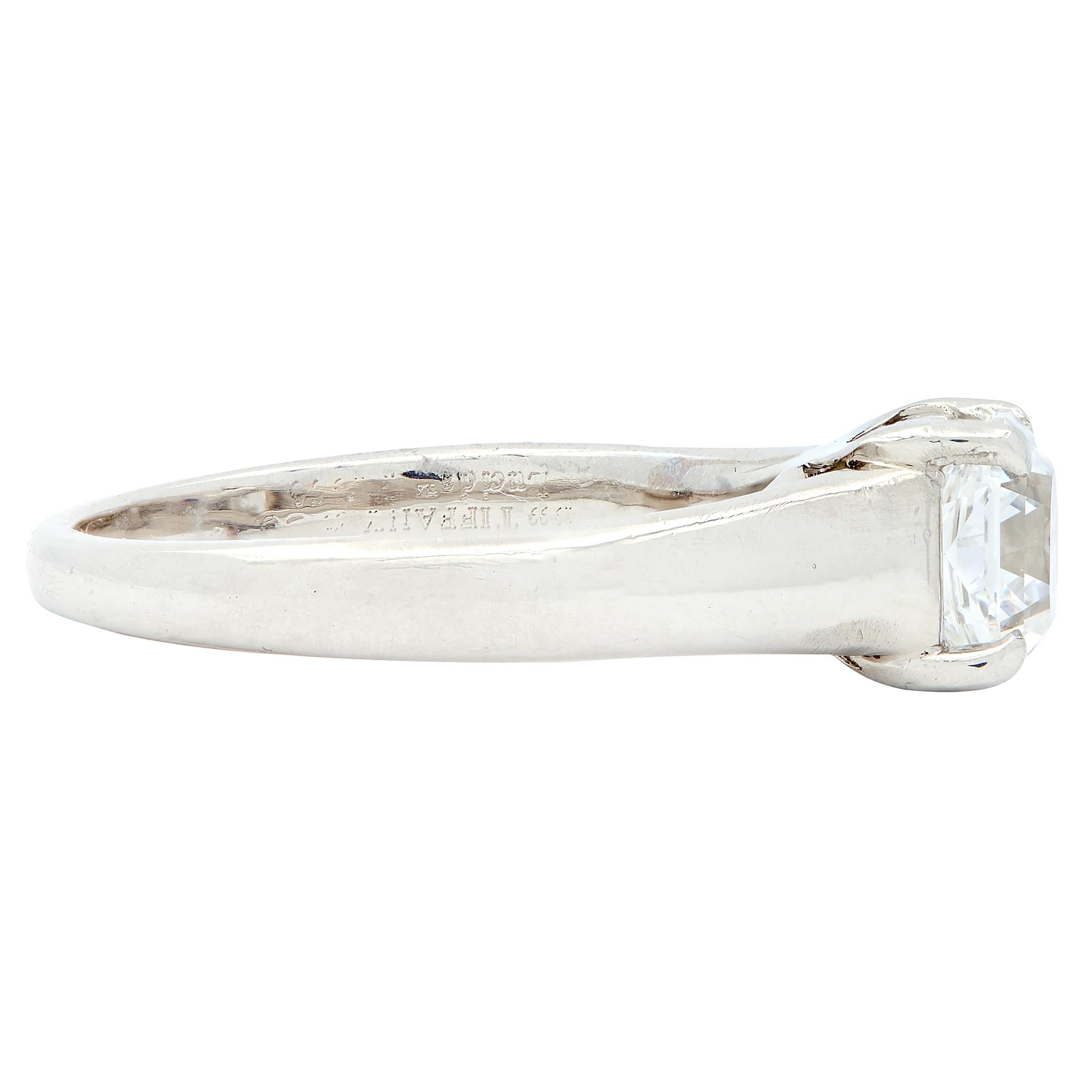 Tiffany & Co. 1.03 CTW Lucida Diamond Platinum Vintage Engagement Ring GIA