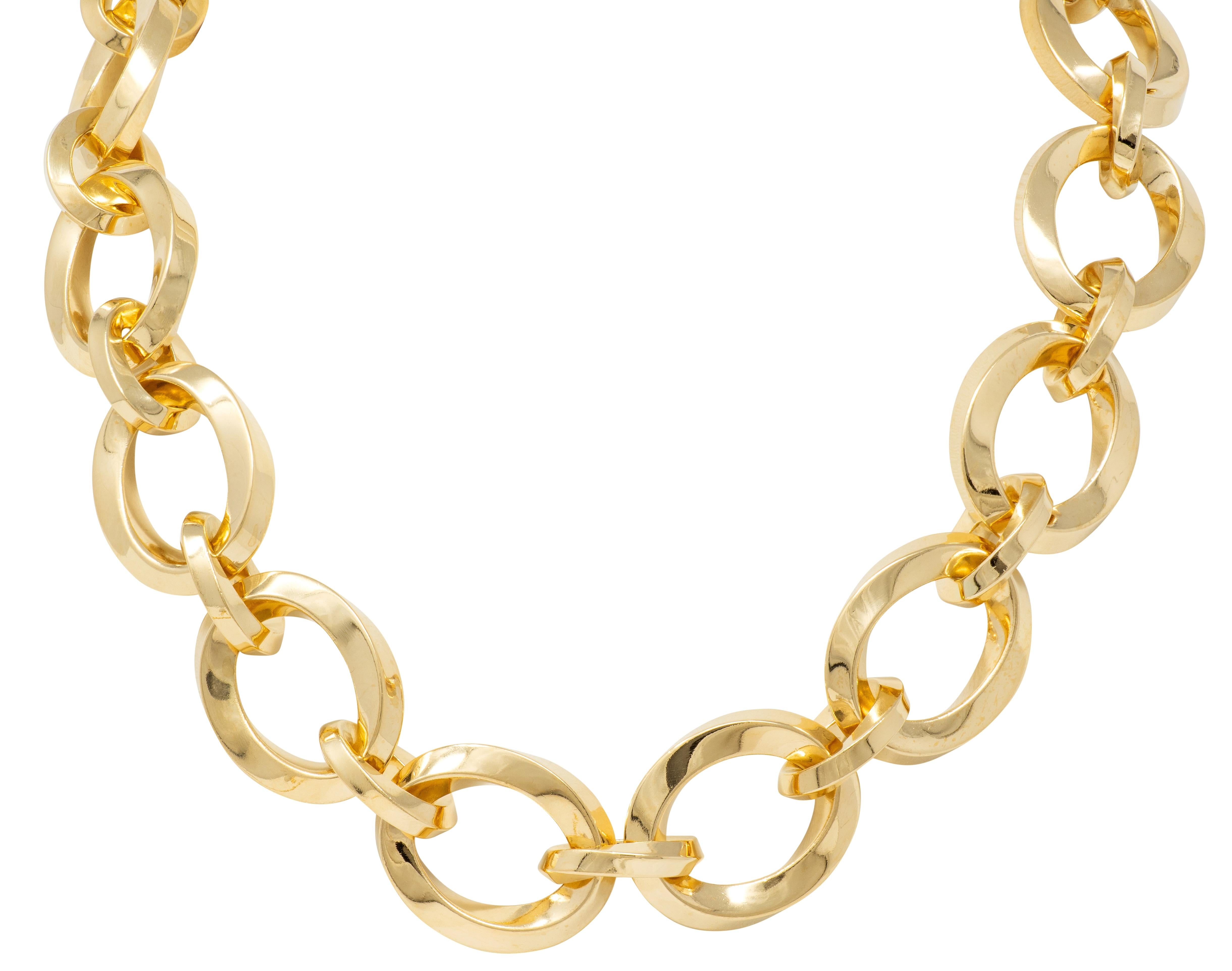 Tiffany & Co. 1980's 18 Karat Yellow Gold Twist Link Vintage Collar Necklace