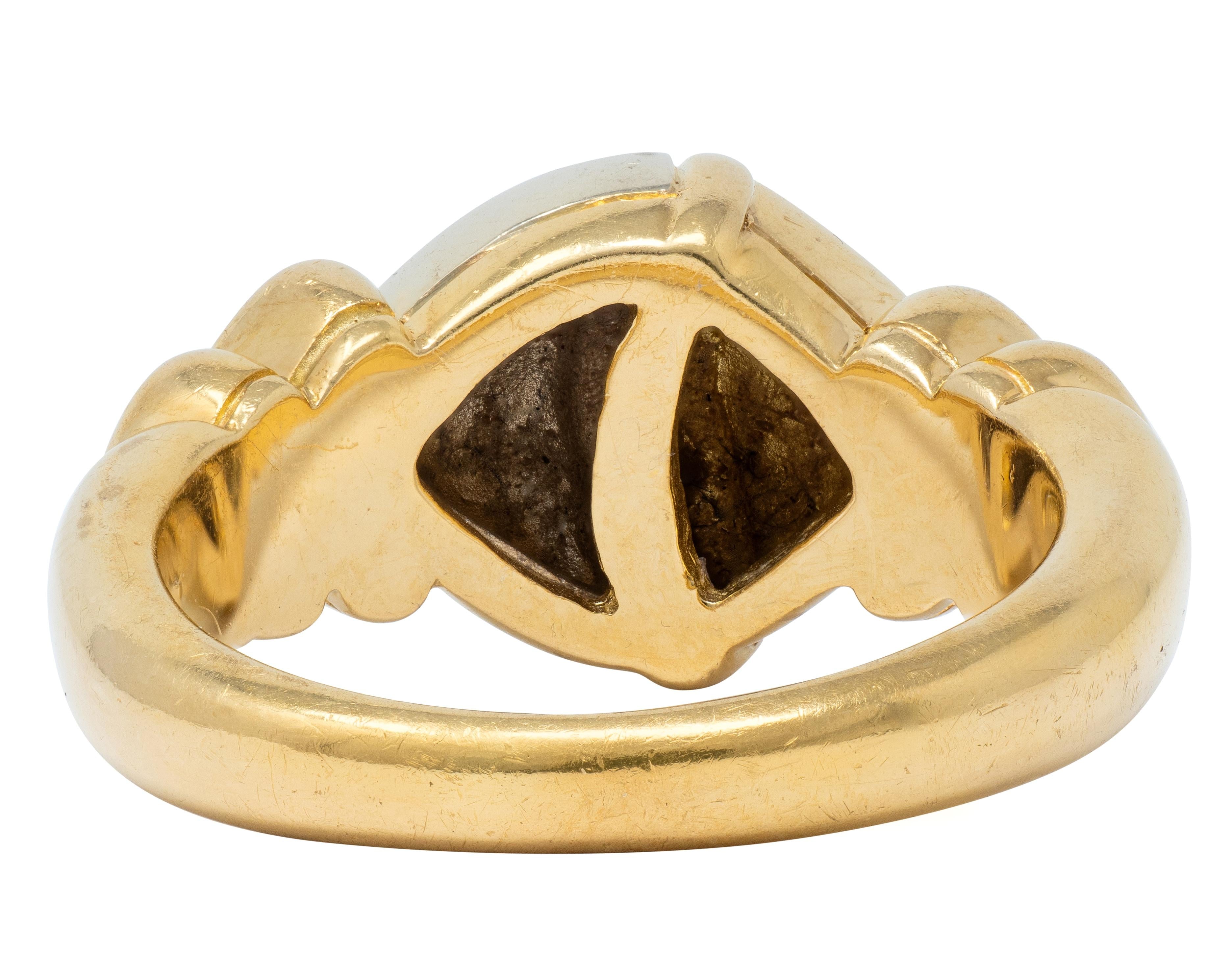 Bulgari 1990's Ruby 18 Karat Two-Tone Gold Naturalia Fish Ring