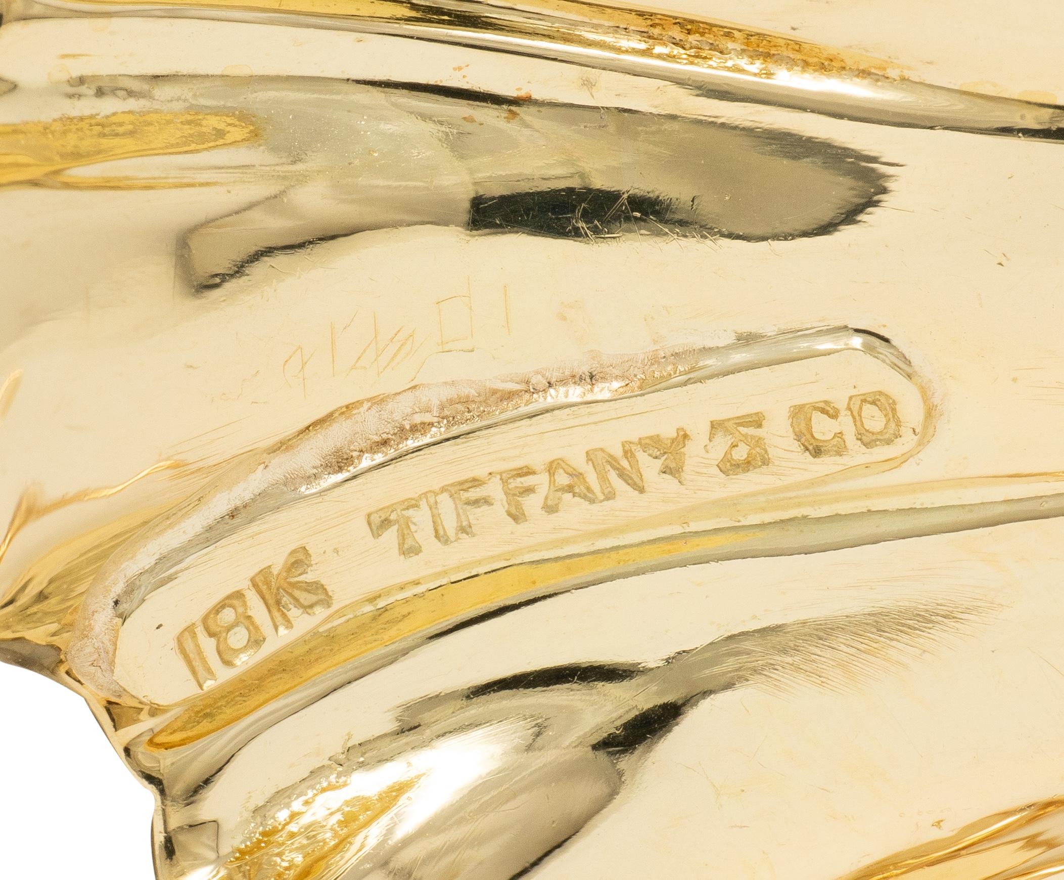 Tiffany & Co. 1960's 18 Karat Yellow Gold Vintage Seashell Brooch