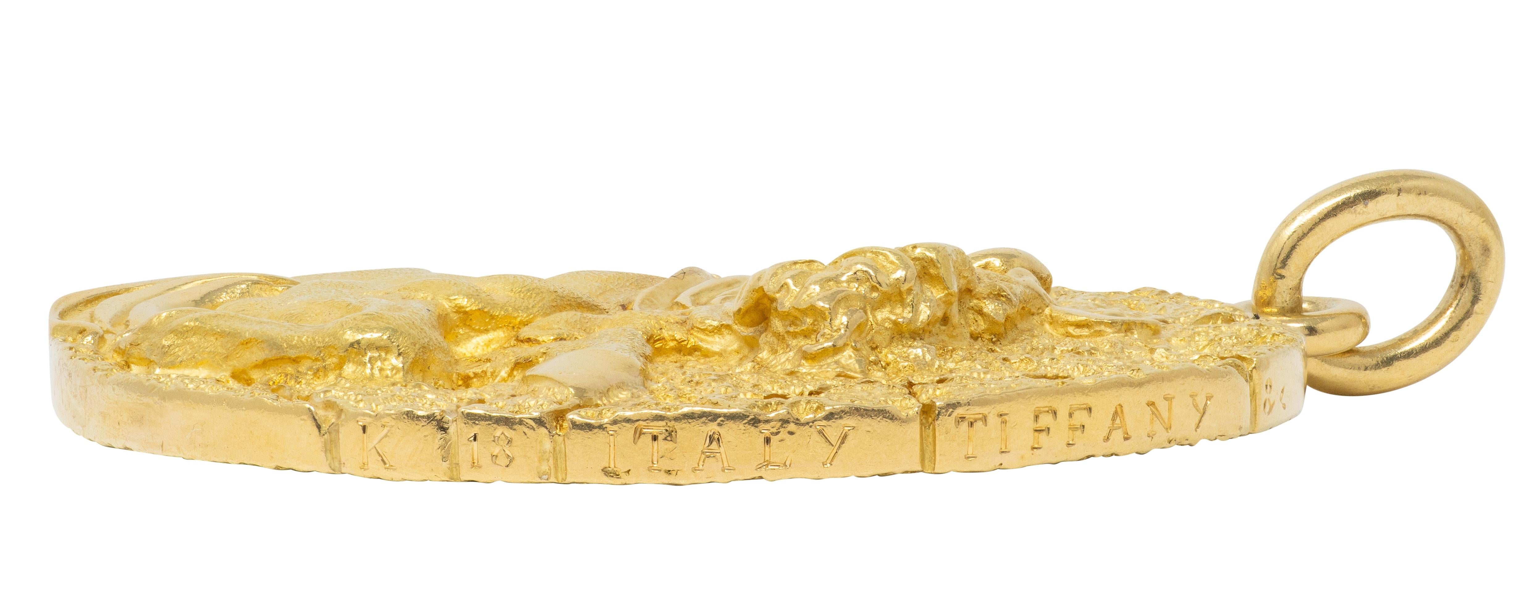 Tiffany & Co. 1970's 18K Gold Vintage Taurus Zodiac Medallion Pendant