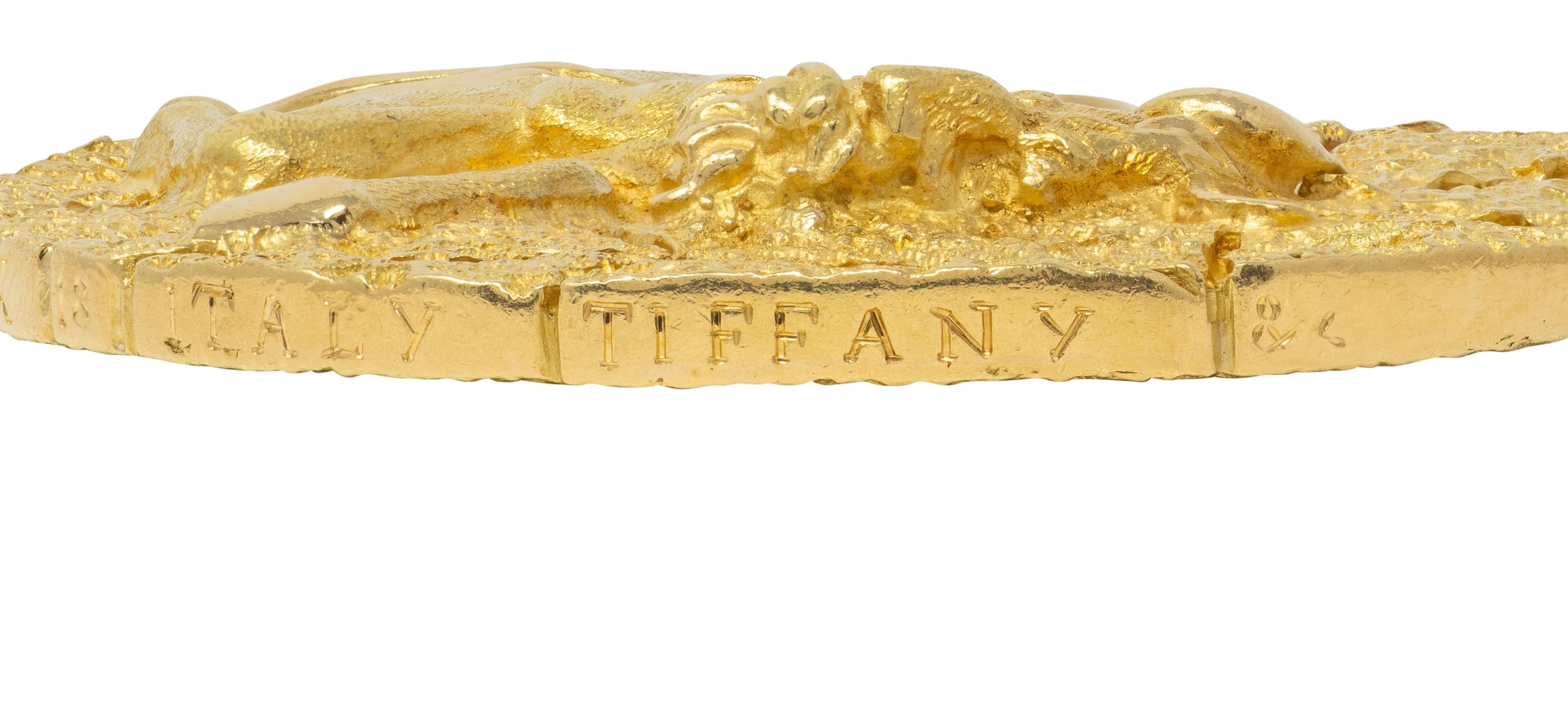 Tiffany & Co. 1970's 18K Gold Vintage Taurus Zodiac Medallion Pendant