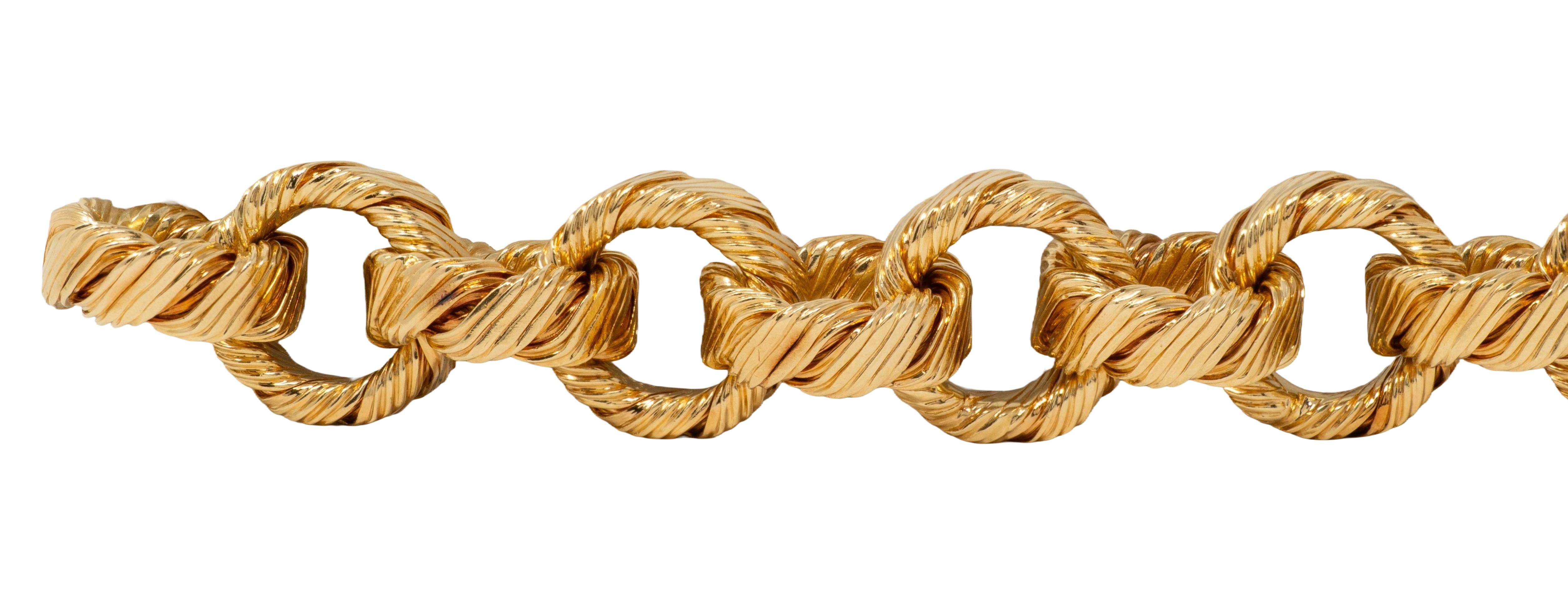 Georges L'Enfant 1970's 18 Karat Yellow Gold Vintage Rollo Link Bracelet