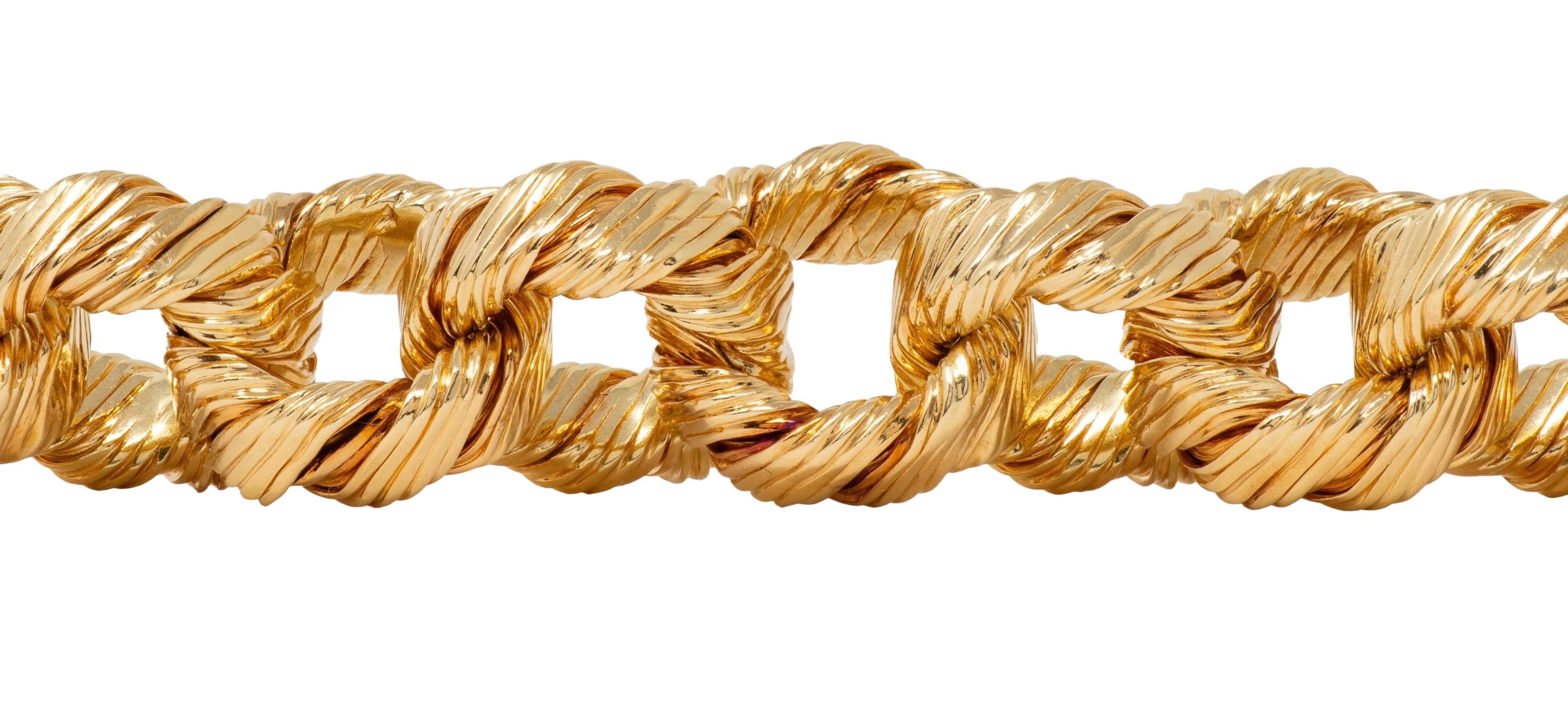 Georges L'Enfant 1970's 18 Karat Yellow Gold Vintage Rollo Link Bracelet