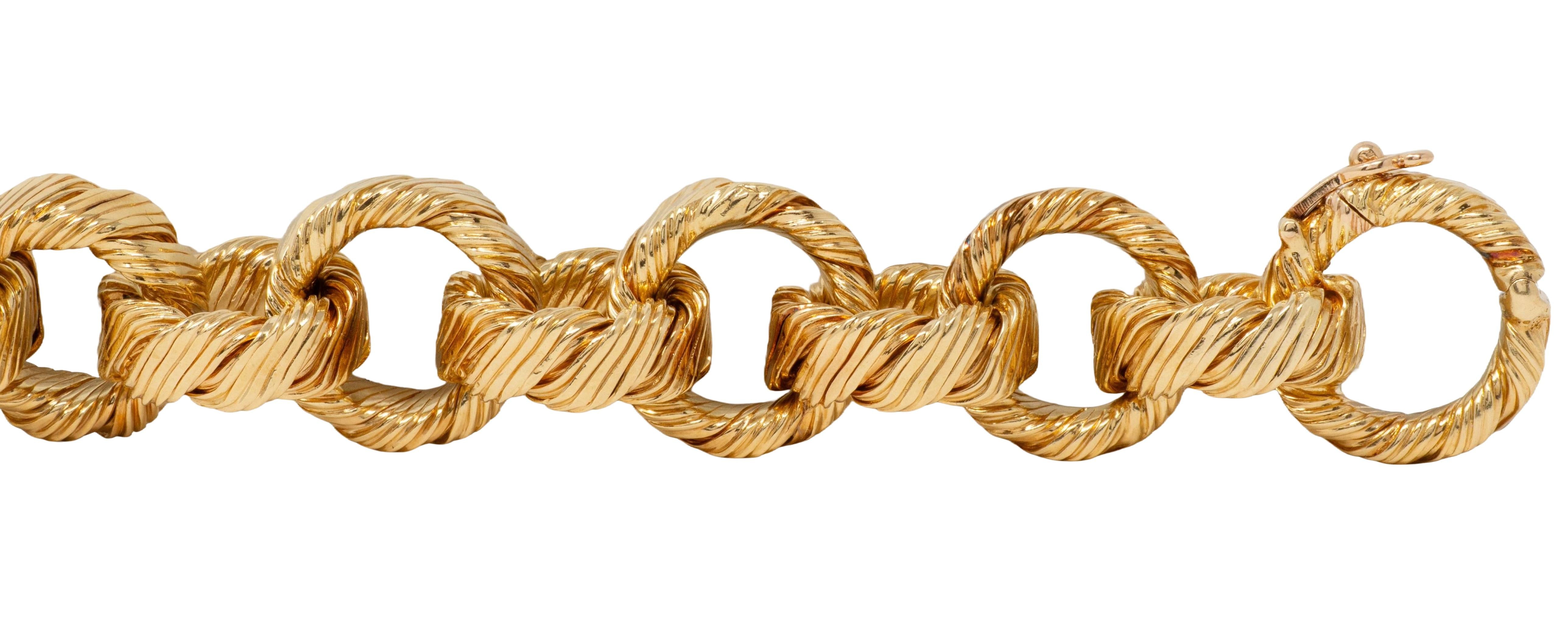 Georges L'Enfant 1970's 18 Karat Yellow Gold Vintage Rollo Link Bracelet