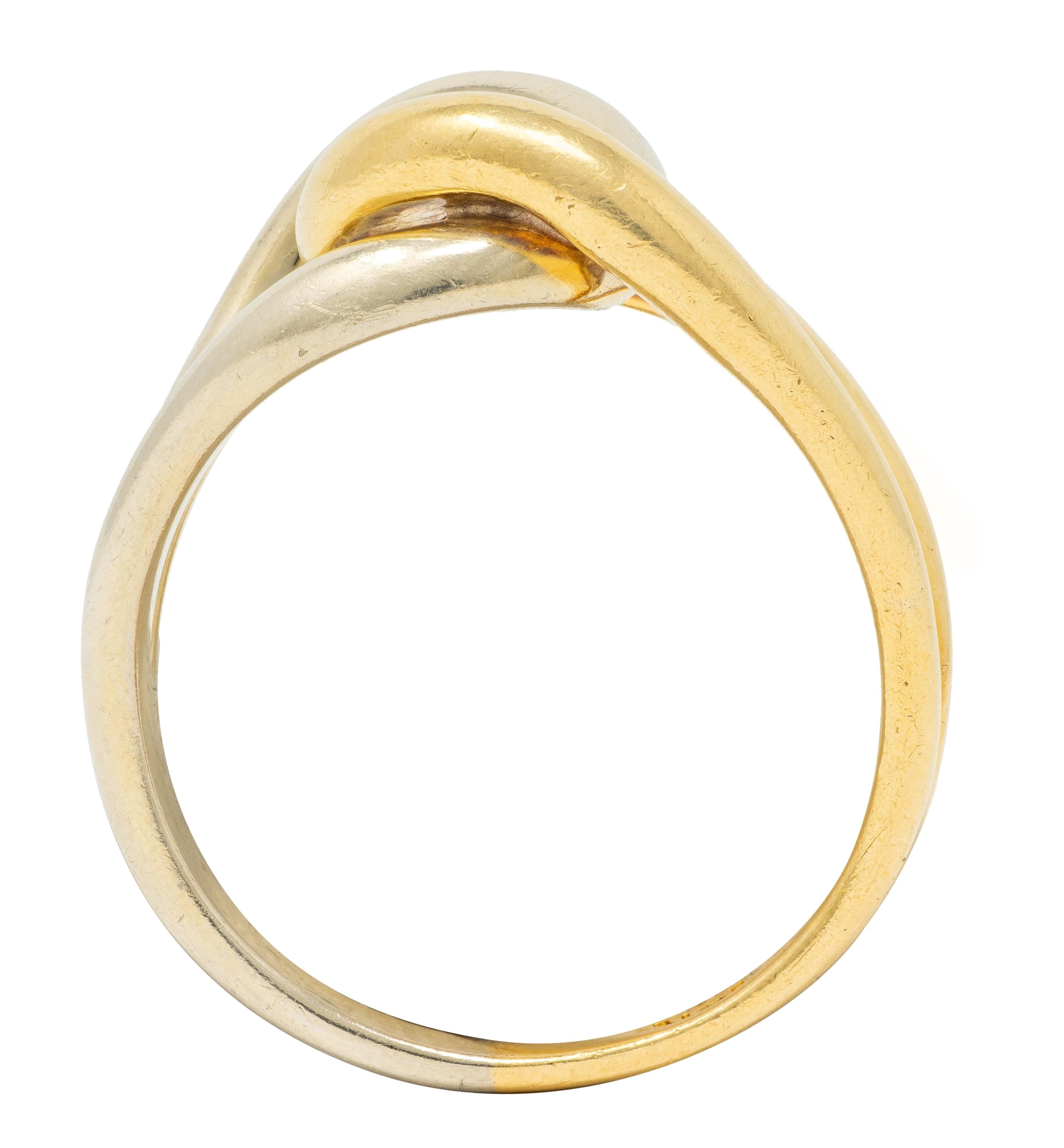 Cartier 1970's 18 Karat Two-Tone Yellow White Gold Vintage locking Loop Ring