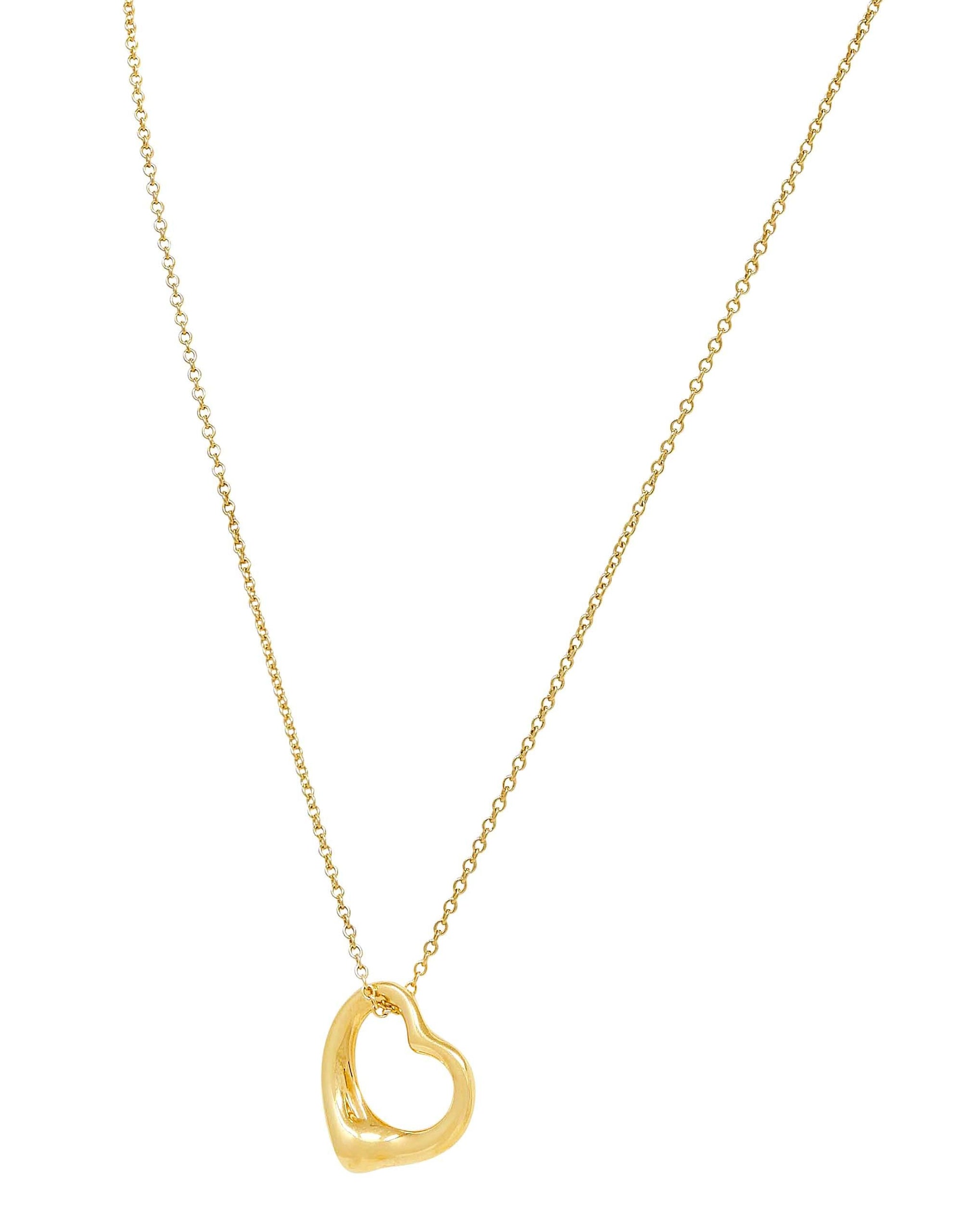 Tiffany & Co. Elsa Peretti 18K Yellow Gold Small Open Heart Pendant Necklace