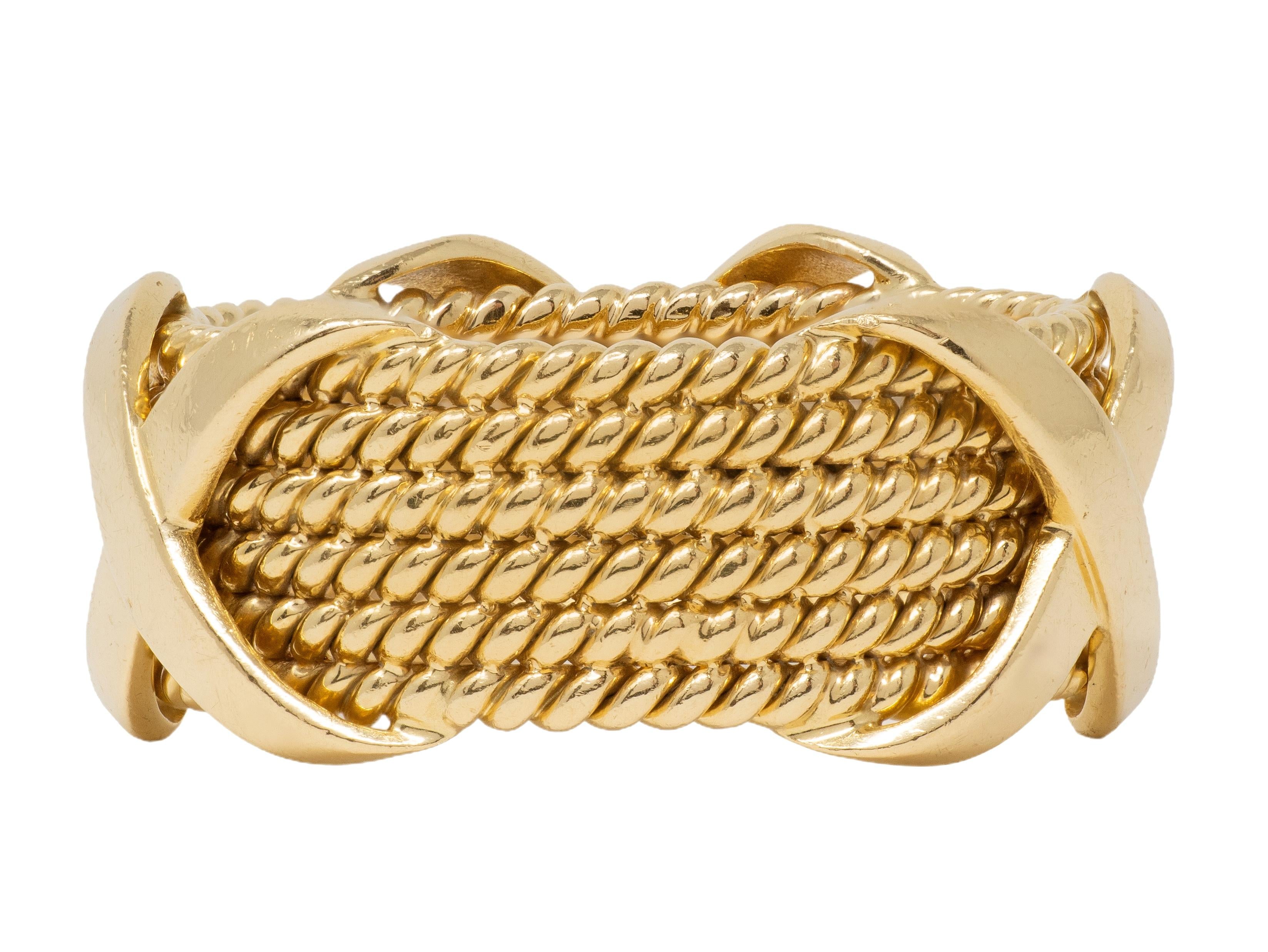 Tiffany & Co. Schlumberger 1980's 18 Karat Yellow Gold Vintage X Band Ring