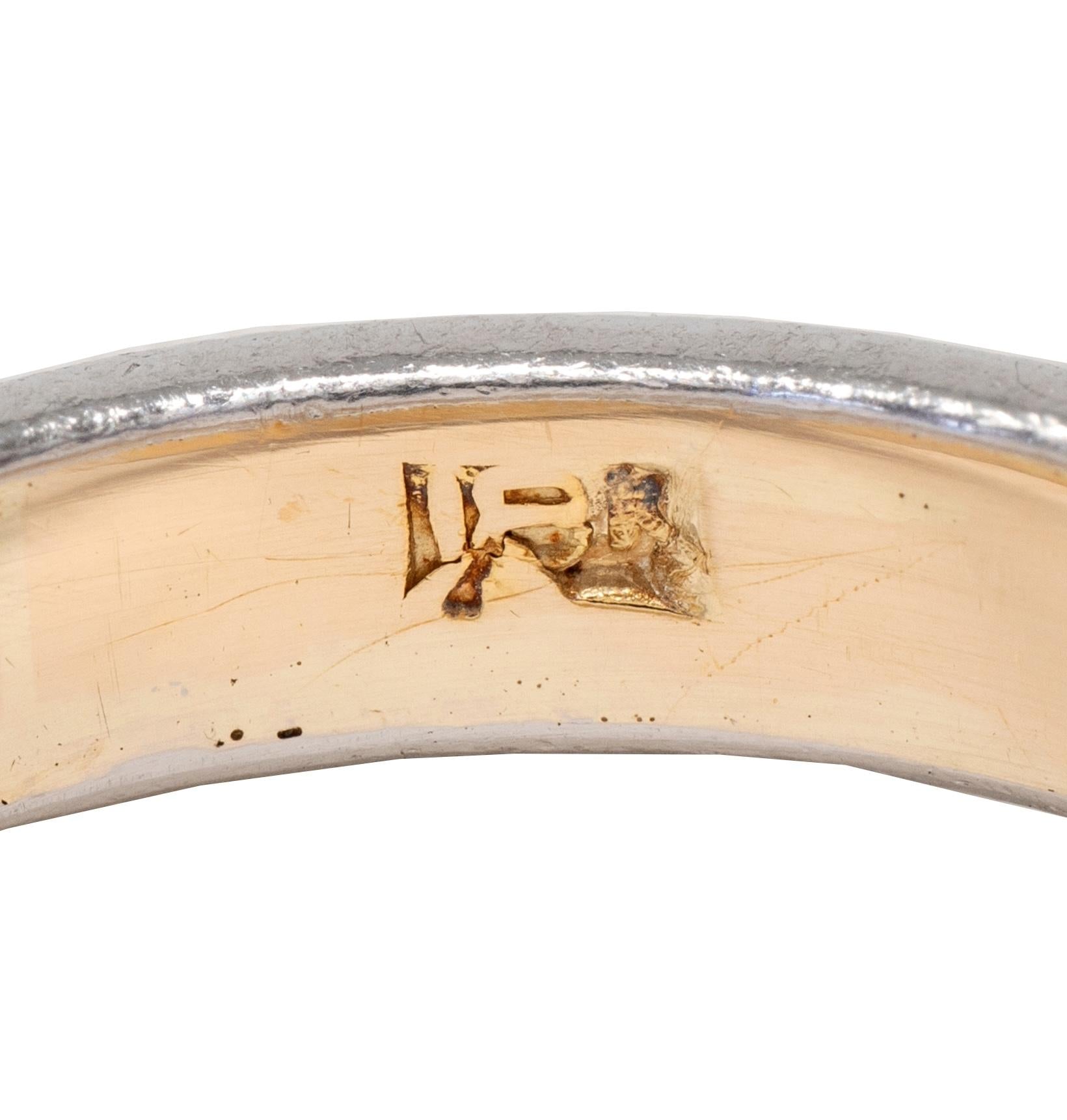 Art Deco 18 Karat Gold Platinum Vintage Orange Blossom Wedding Band Ring