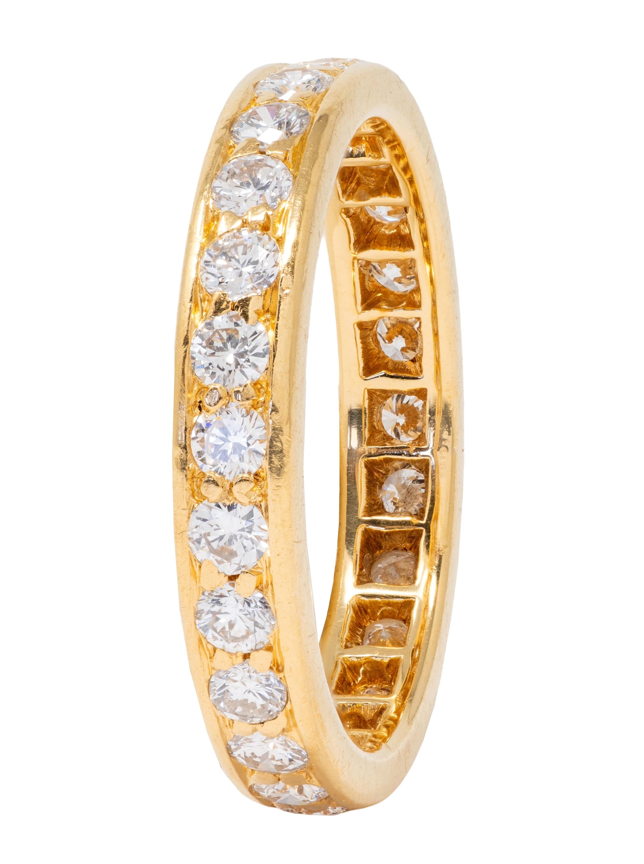Bulgari 1970's Round Diamond 18 Karat Yellow Gold Vintage Eternity Band Ring