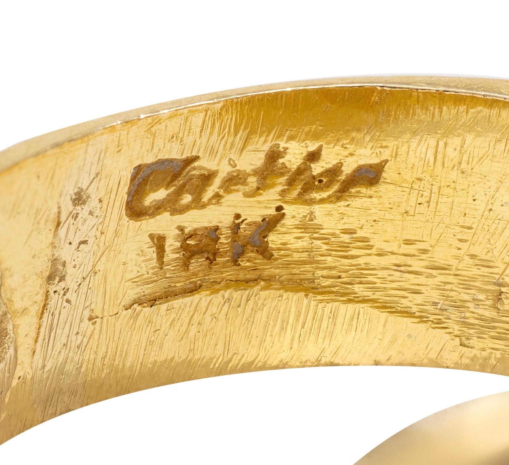 Cartier 1970's Black Enamel 18 Karat Yellow Gold Vintage Unisex Cigar Band Ring
