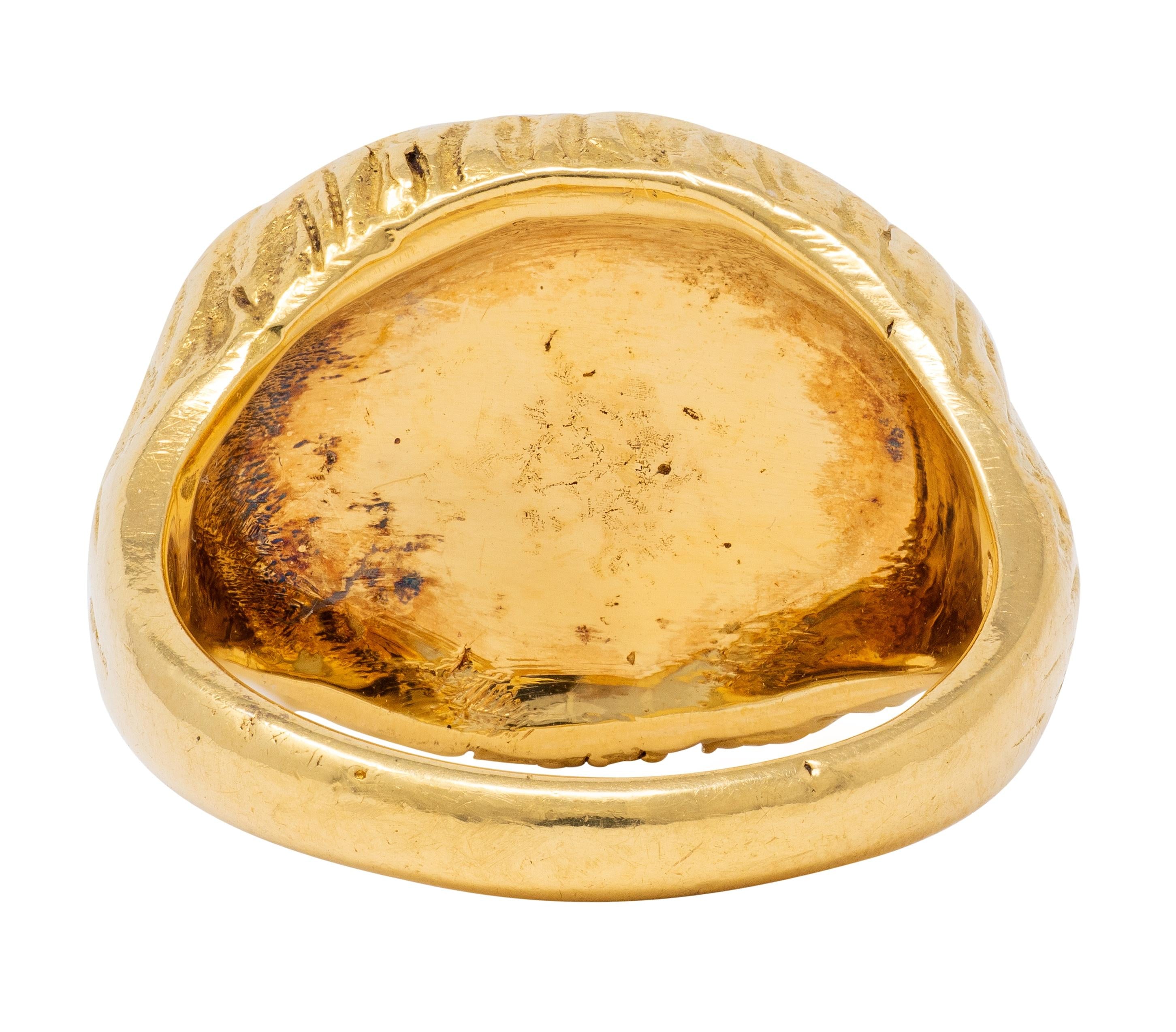 Tiffany & Co. 1960's 18 Karat Yellow Gold Vintage Lion Signet Ring