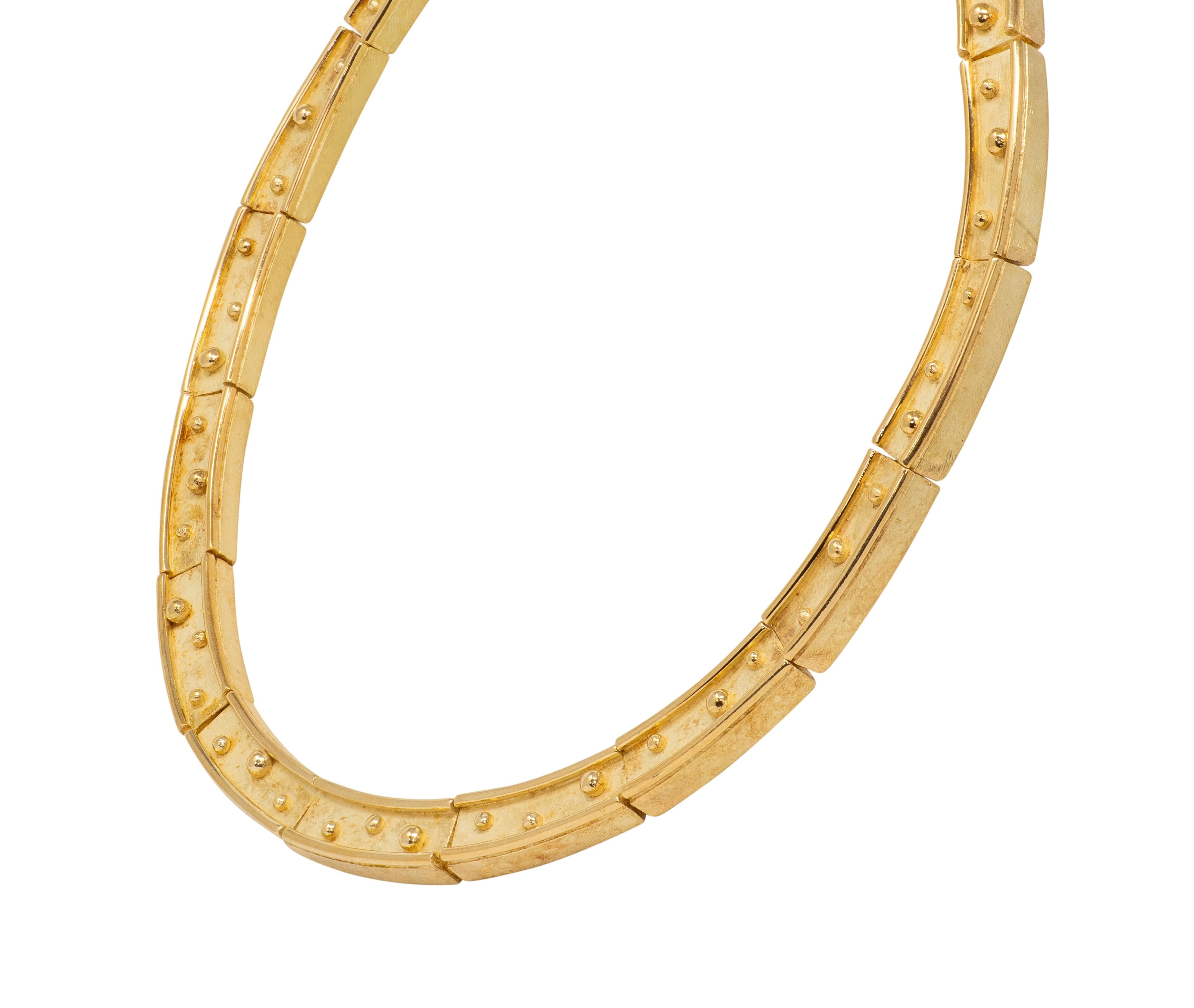 Denise Roberge 1990's 18 Karat Yellow Gold Vintage Spotted Collar Necklace
