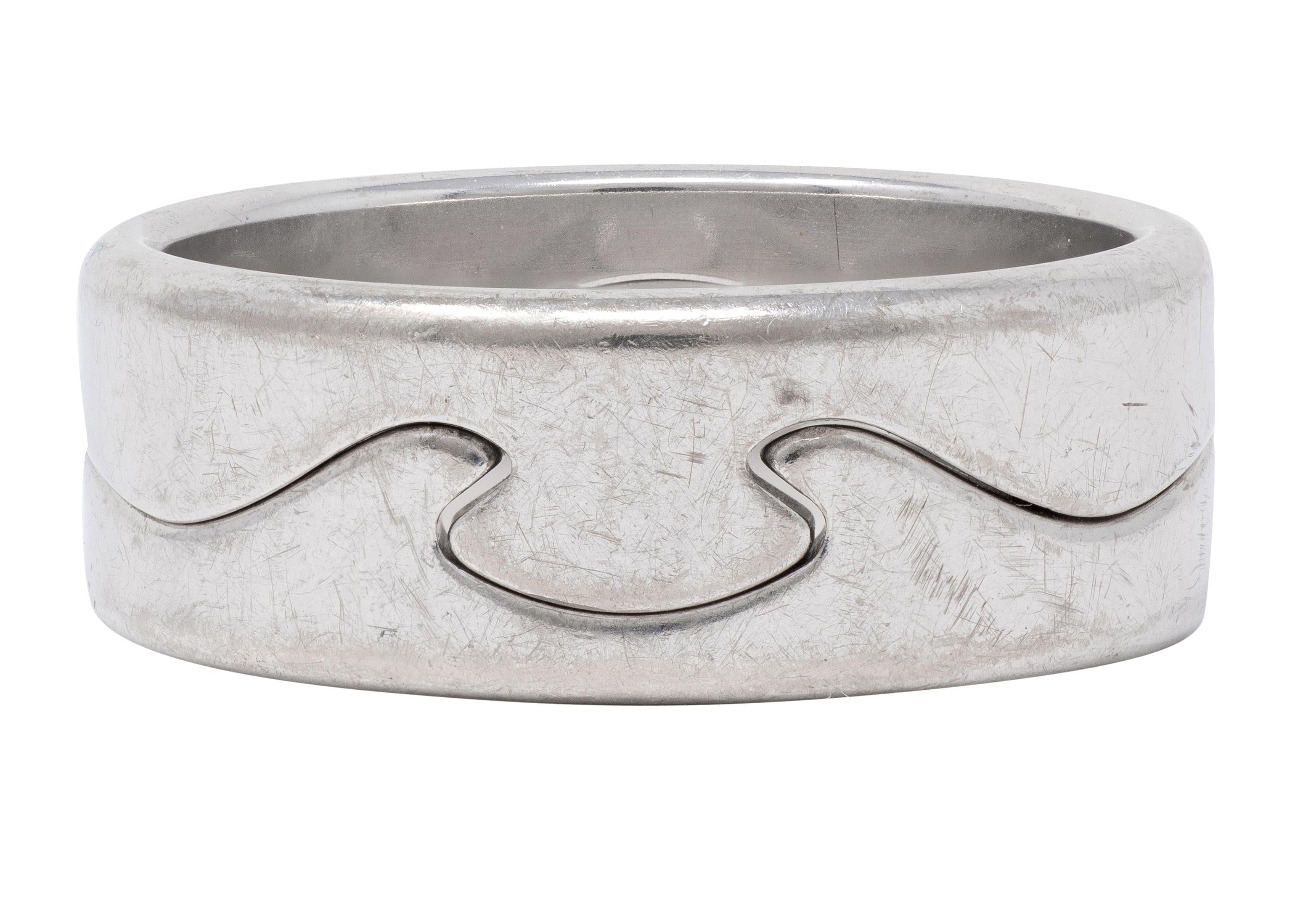Nina Koppel For Georg Jensen 1990's 18 Karat White Gold Vintage Puzzle Ring