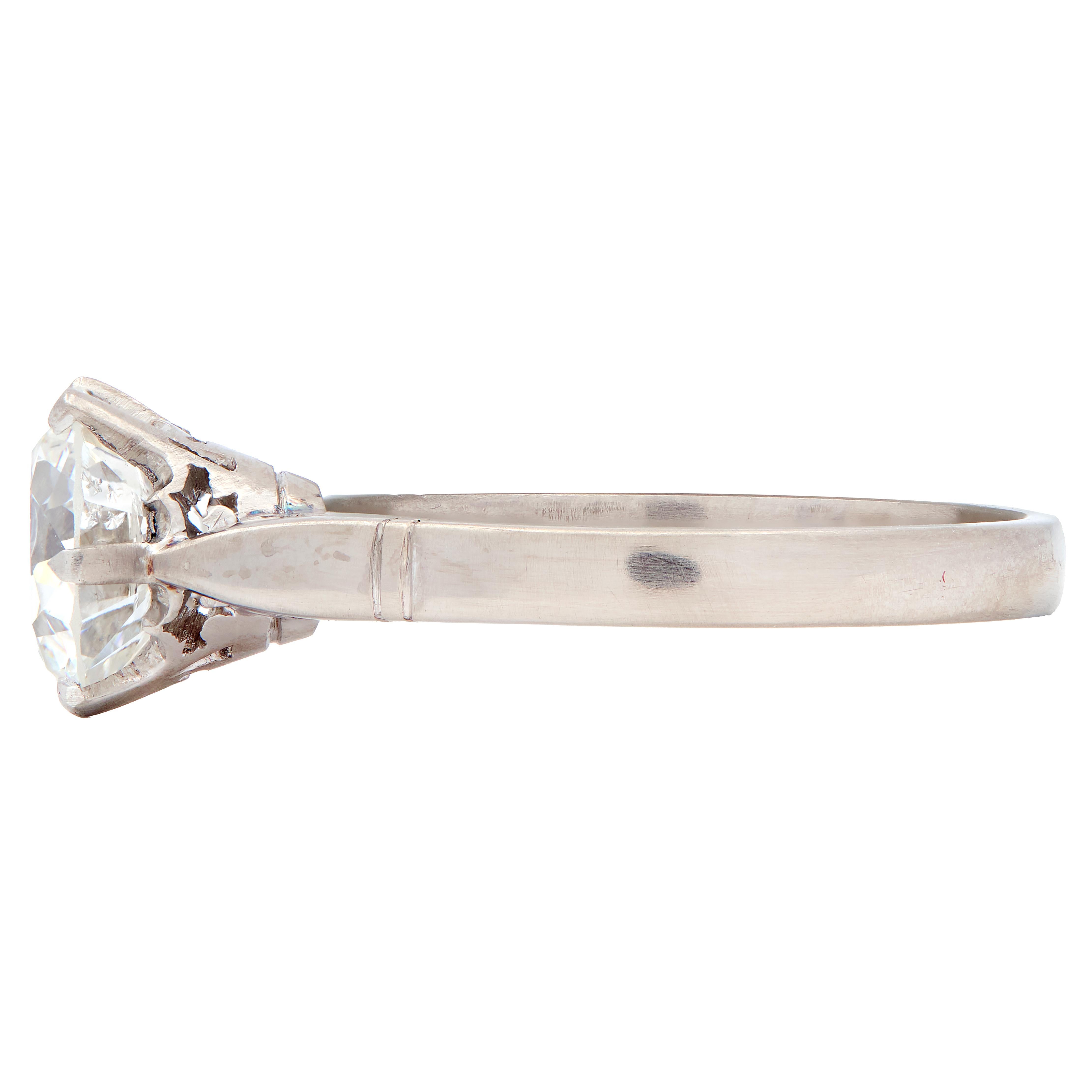 Art Deco Old European Cut Diamond Platinum Vintage Solitaire Engagement GIA