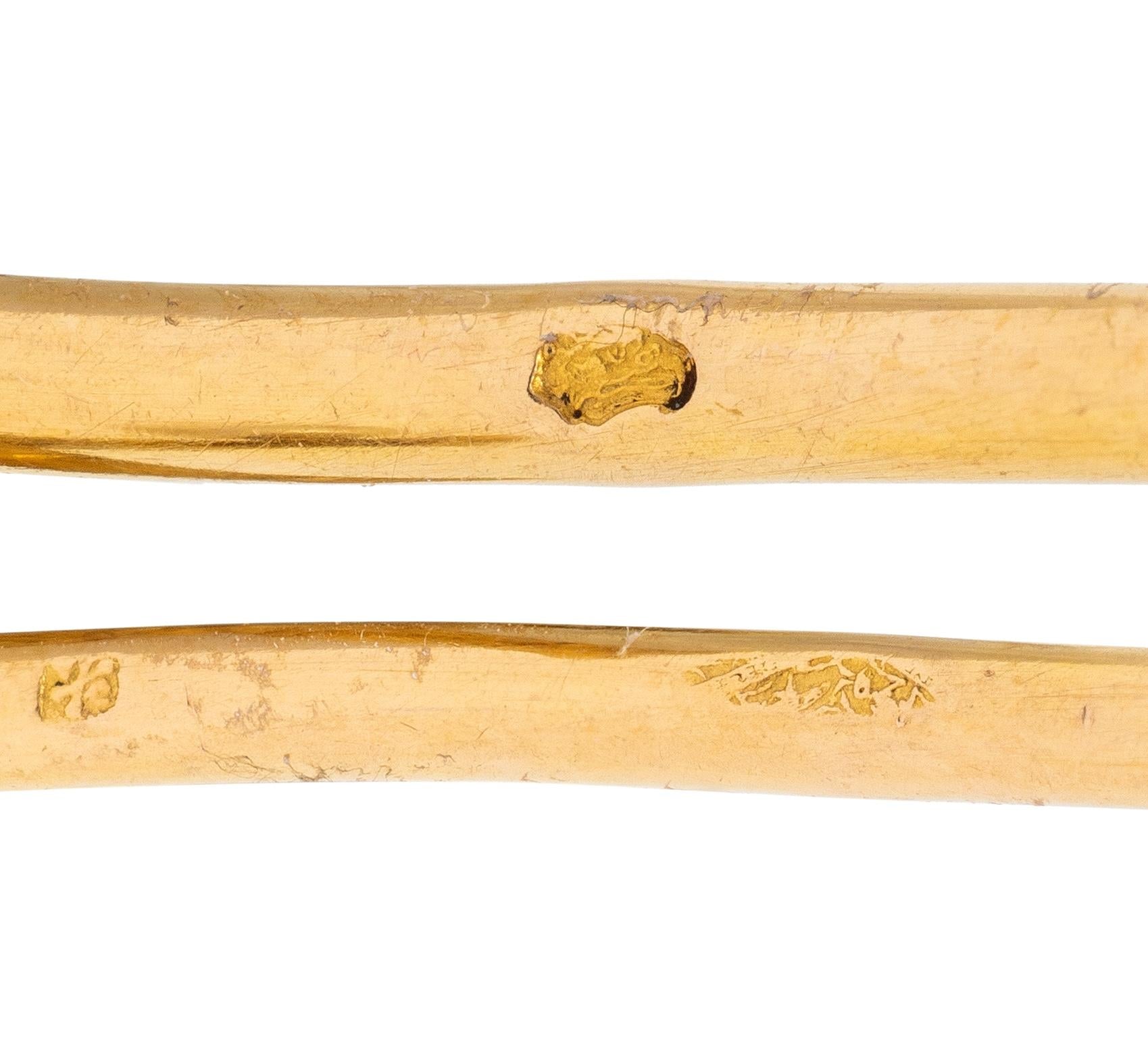 French Edwardian Pearl 18 Karat Yellow Gold Antique Soccer Stickpin