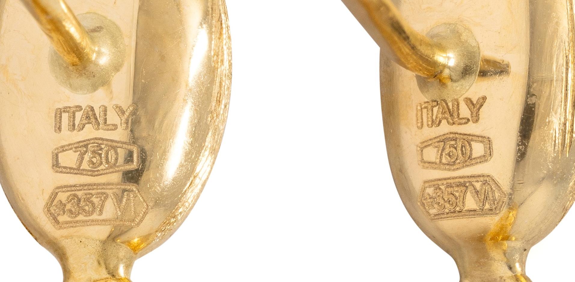 1970's Citrine 18 Karat Yellow Gold Contemporary Drop Earrings