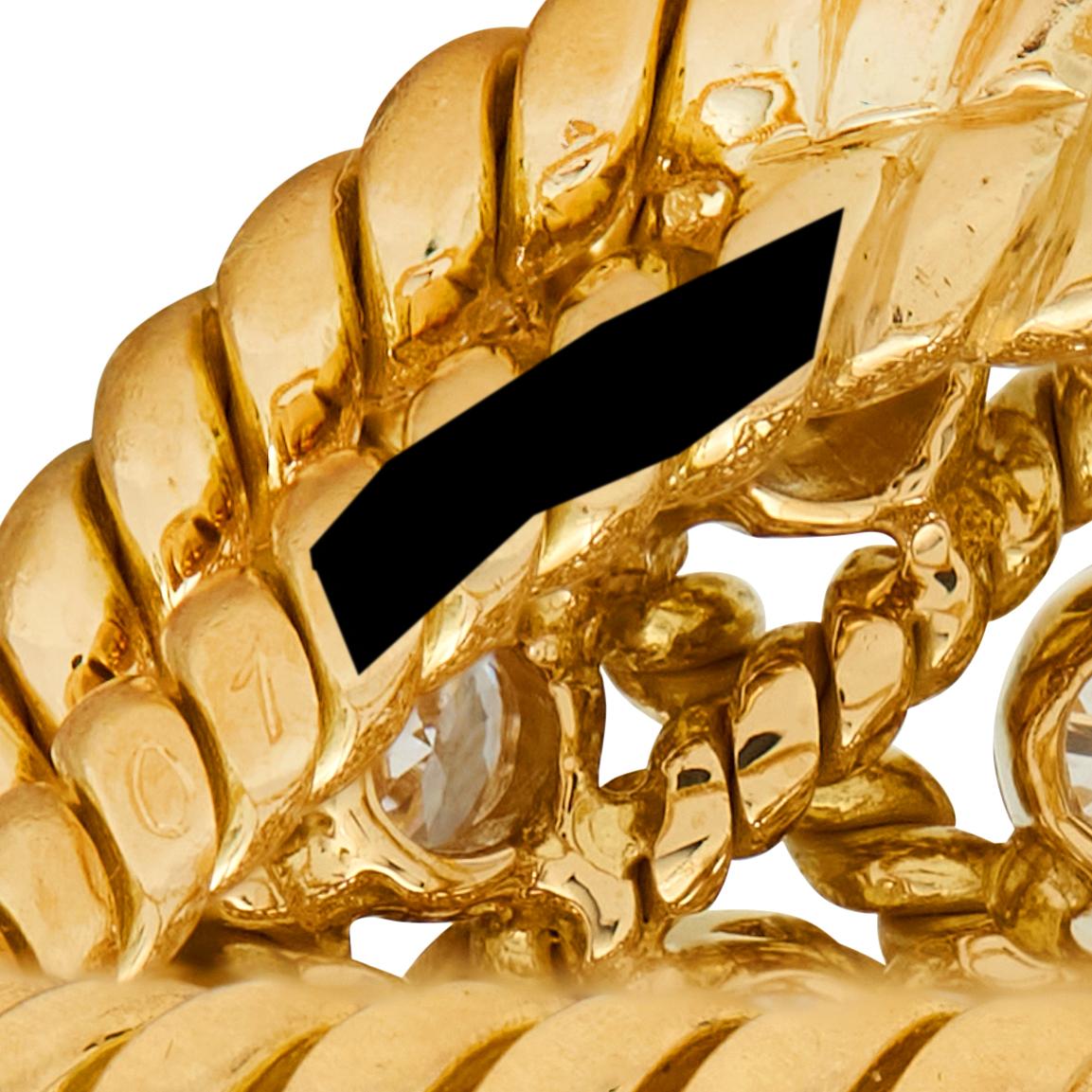 Cartier Paris 1960's Diamond 18 Karat Yellow Gold Vintage Twisted Rope Dome Ring