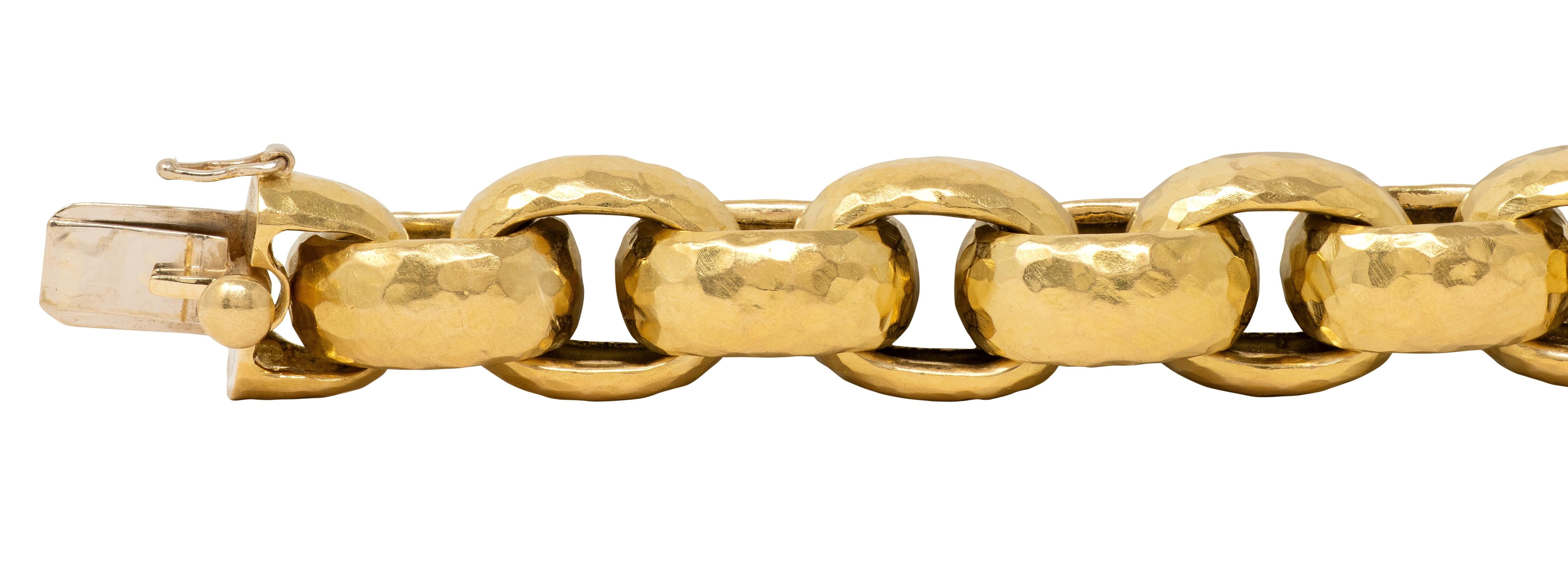 Tiffany & Co. Paloma Picasso 1989 18K Gold Vintage Hammered Rollo Link Bracelet