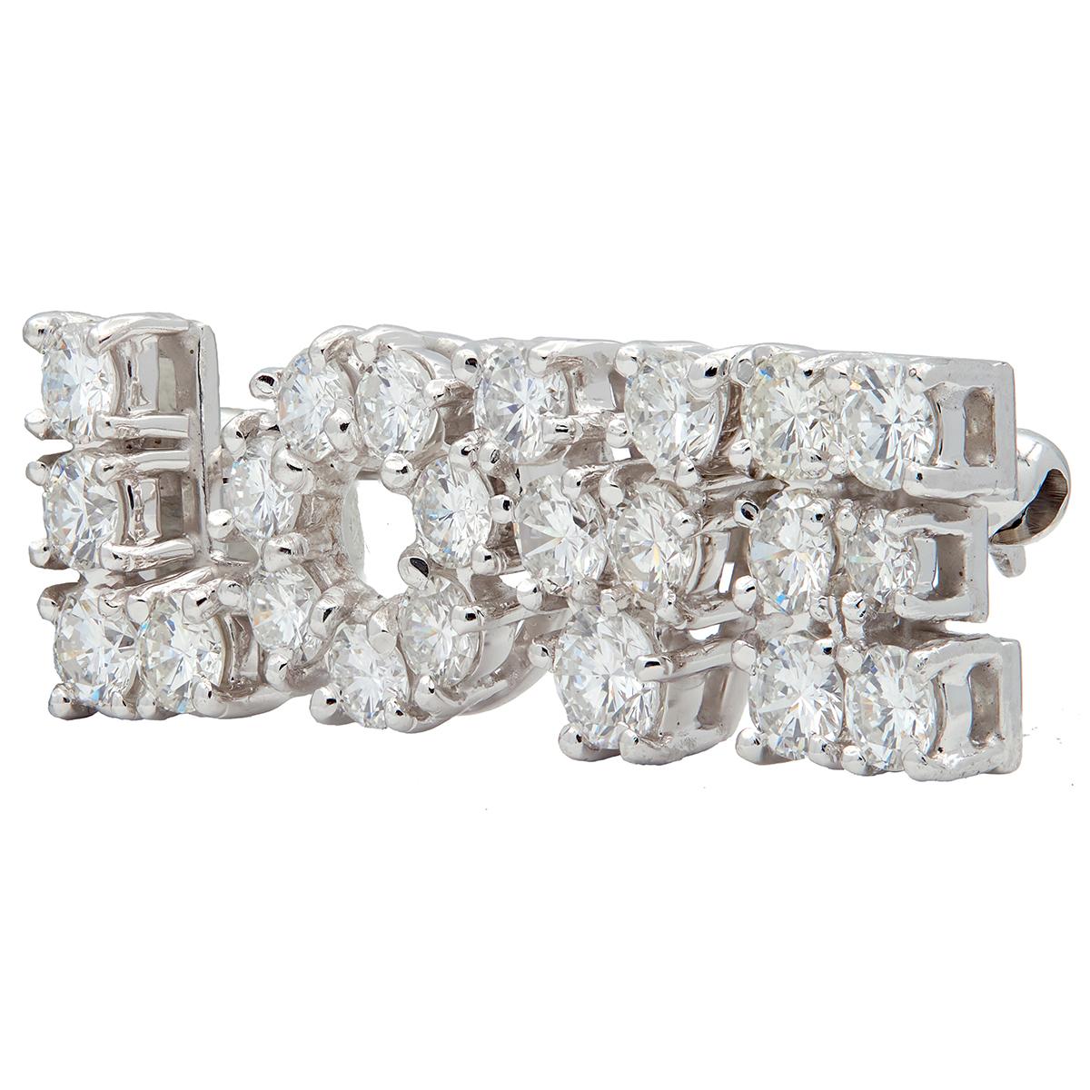 Tiffany & Co. 1970's 2.16 CTW Diamond Platinum Vintage Love Brooch