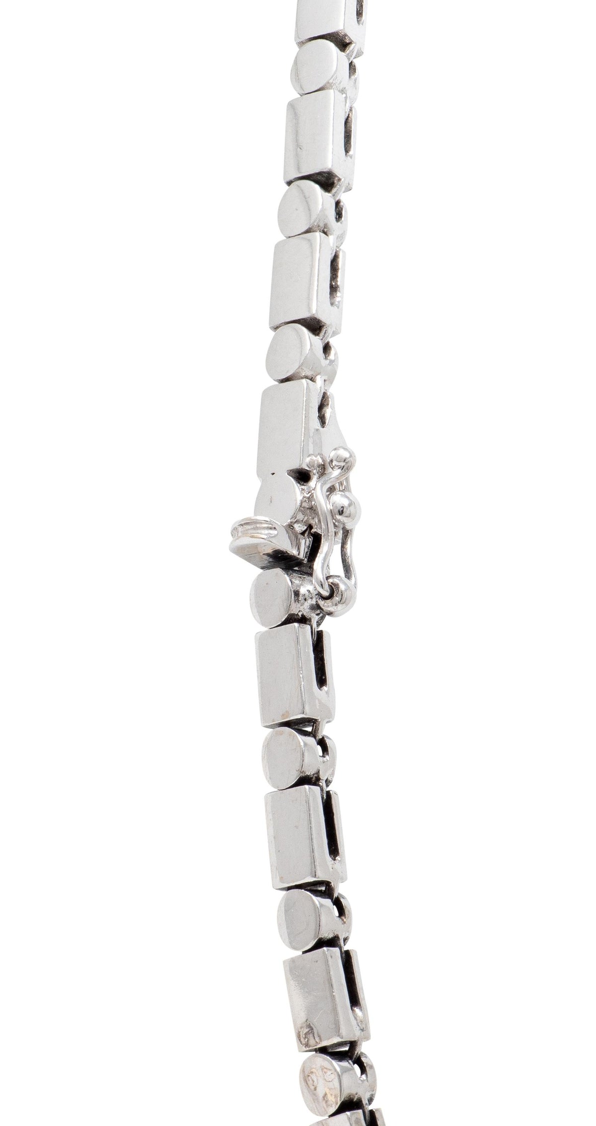 2000's Diamond 18 Karat White Gold Contemporary Lariat Necklace