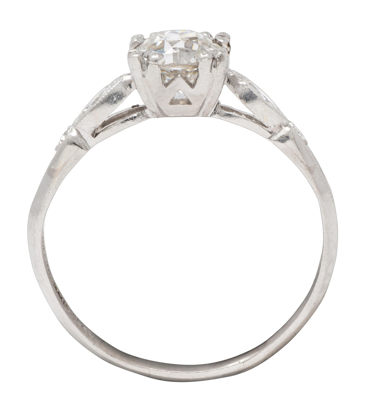 Bristol Co. Retro 1.27 CTW Old European Diamond Platinum Vintage Engagement Ring