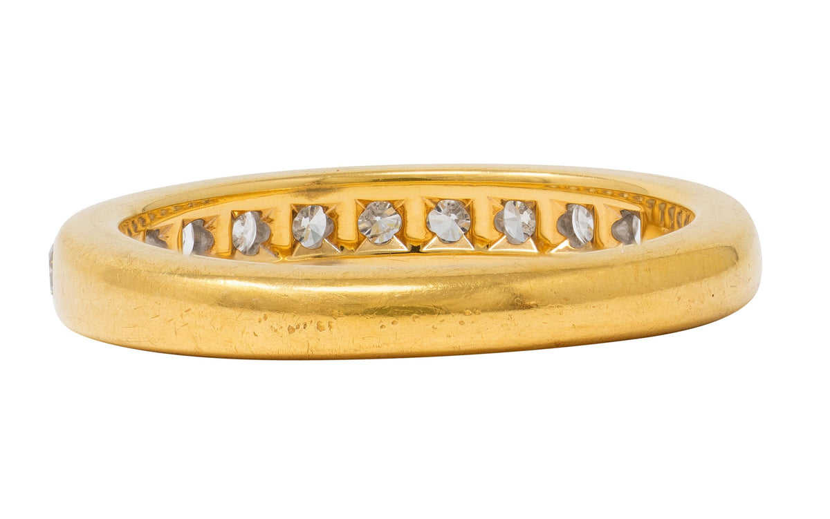 Tiffany & Co. 1990's Diamond 18 Karat Yellow Gold Vintage Channel Band Ring