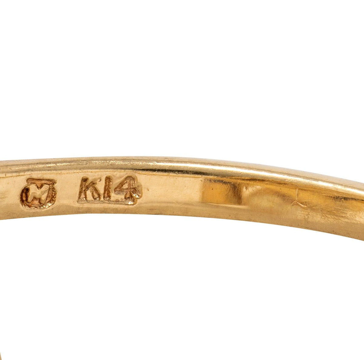 Mikimoto Retro Pearl 14 Karat Yellow Gold Vintage Modernist Ribbon Ring