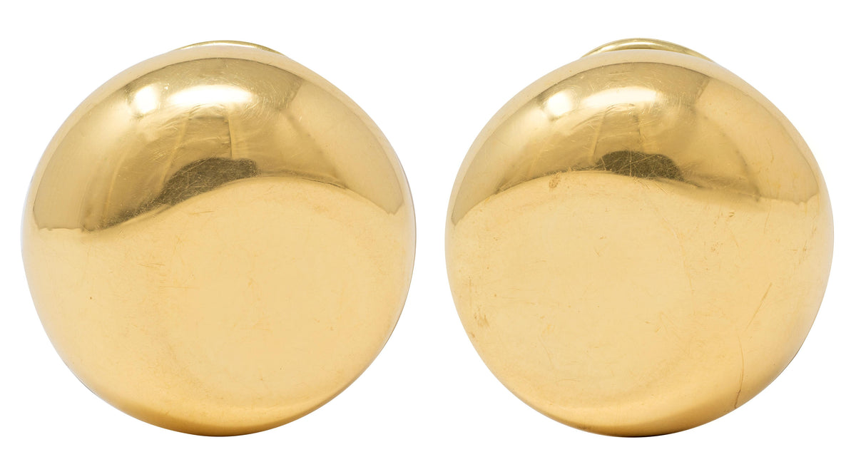 Tiffany & Co. Elsa Peretti 1980's 18K Gold Vintage Thumbprint Ear-Clip Earrings