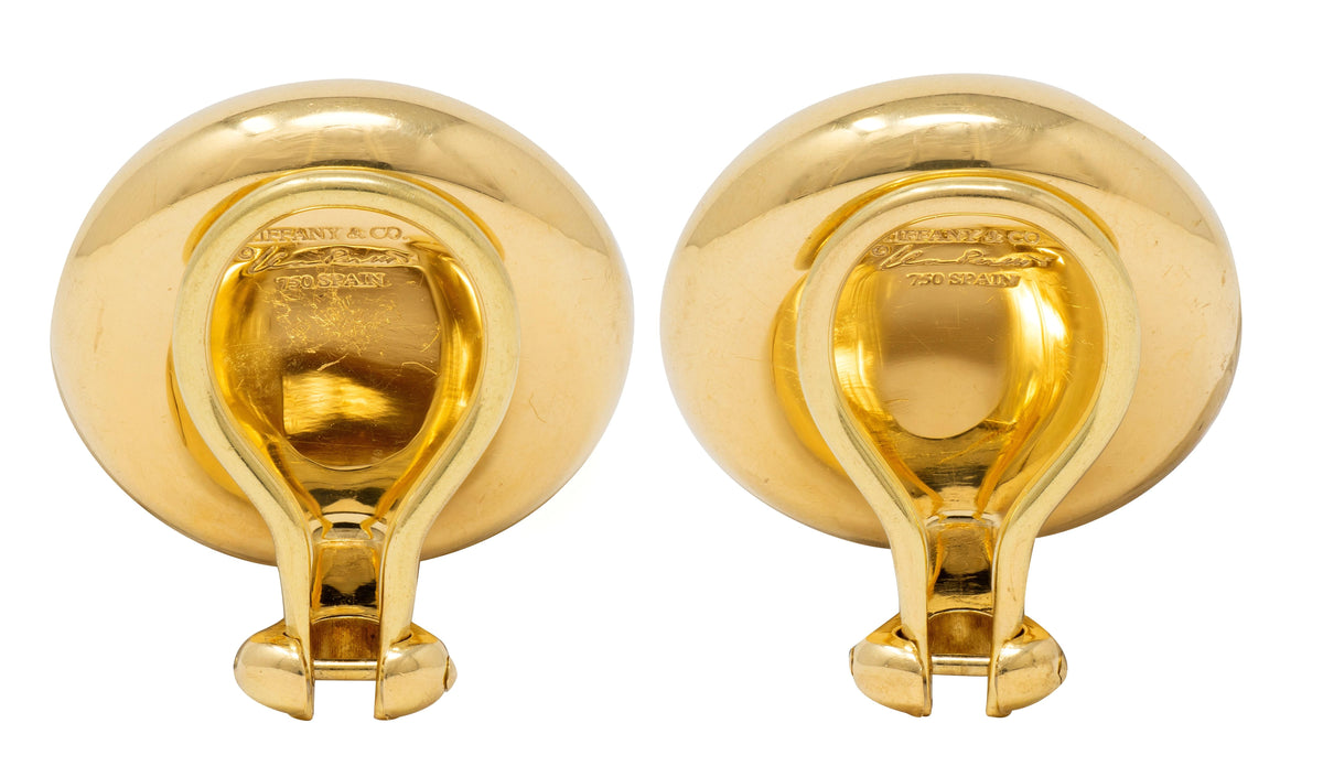 Tiffany & Co. Elsa Peretti 1980's 18K Gold Vintage Thumbprint Ear-Clip Earrings