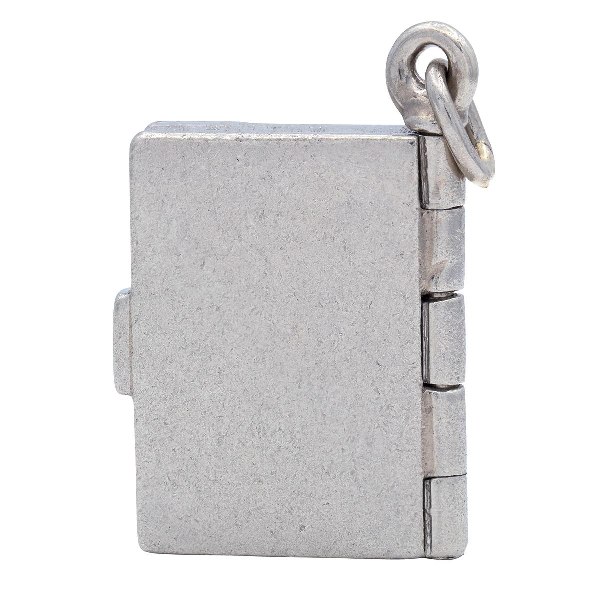 Art Deco Diamond Platinum Vintage Book Locket Charm