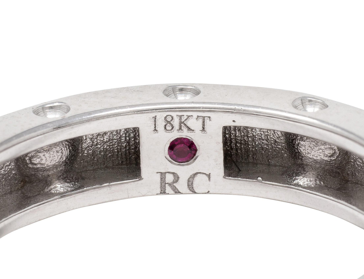 Roberto Coin 18 Karat White Gold Pois Moi Symphony Contemporary Band Ring