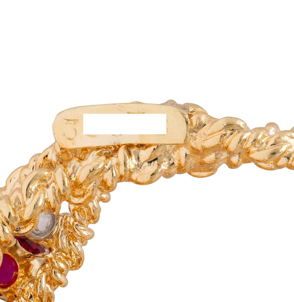 Van Cleef & Arpels French 1960's Diamond Ruby 18K Platinum Vintage Flower Brooch