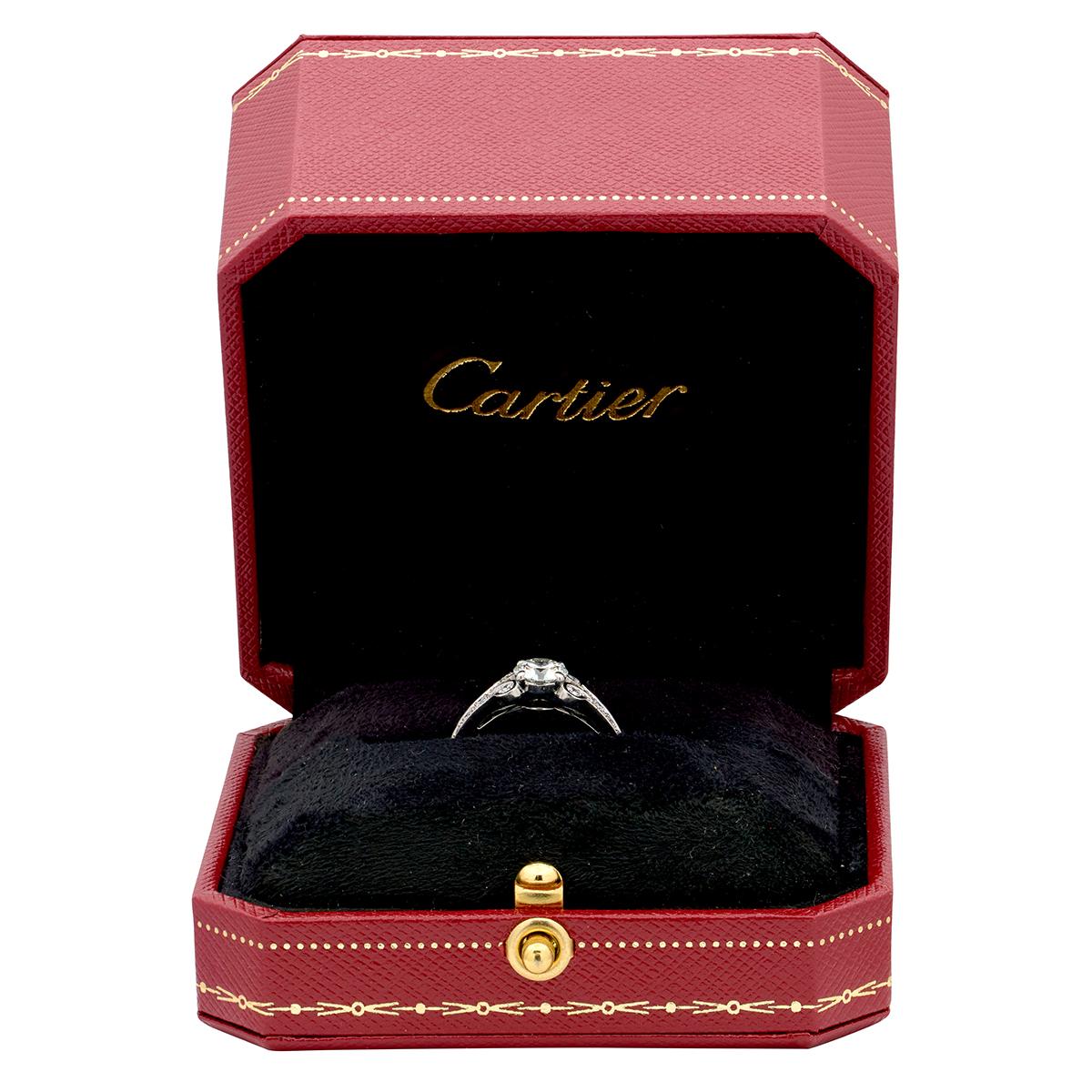 Cartier French 2012 1.25 CTW Diamond Platinum Engagement Ring GIA