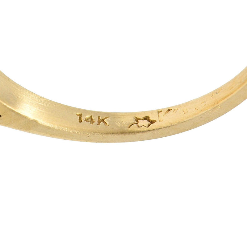 Victorian Fulmer 3.21 CTW Yellow Sapphire Diamond 14K Gold Antique Halo Ring