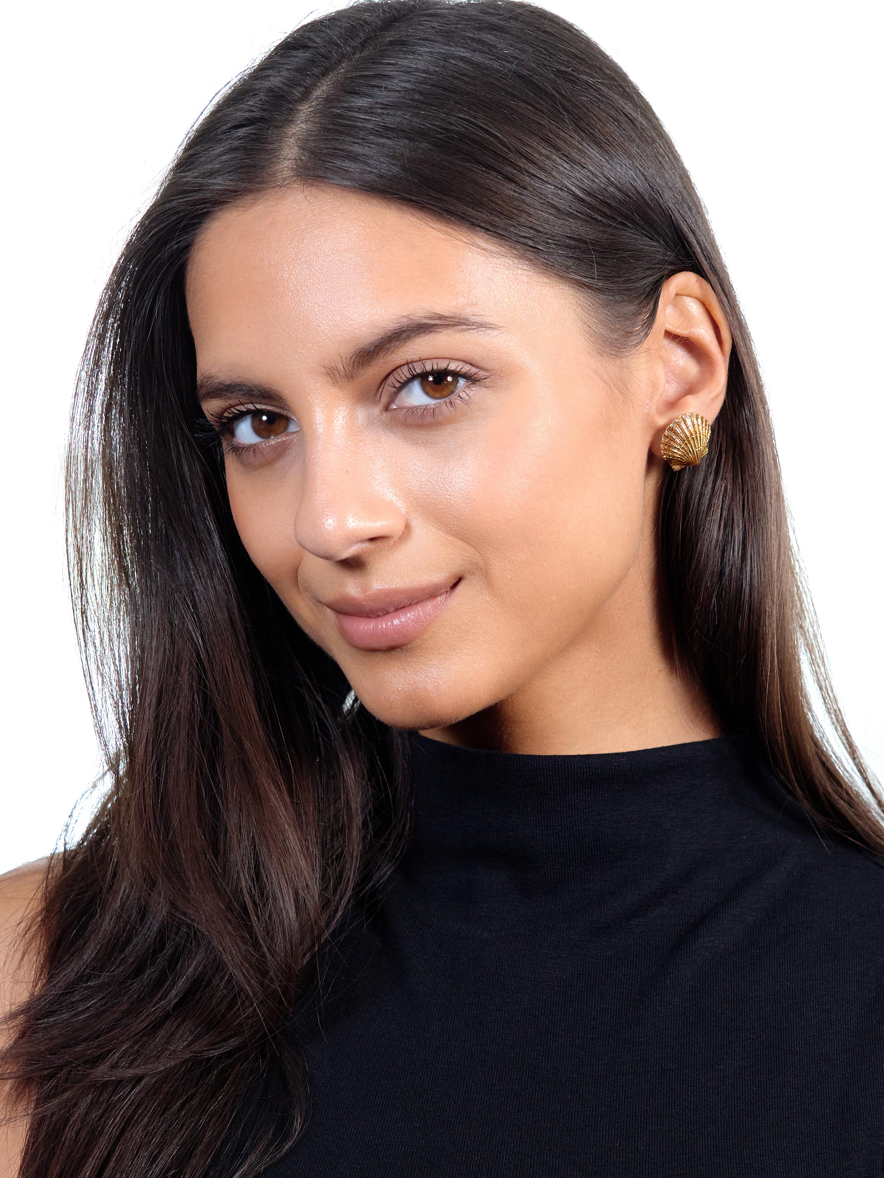 Jean Schlumberger Tiffany & Co. 18K Gold Vintage Sea Shell Ear-Clip Earrings