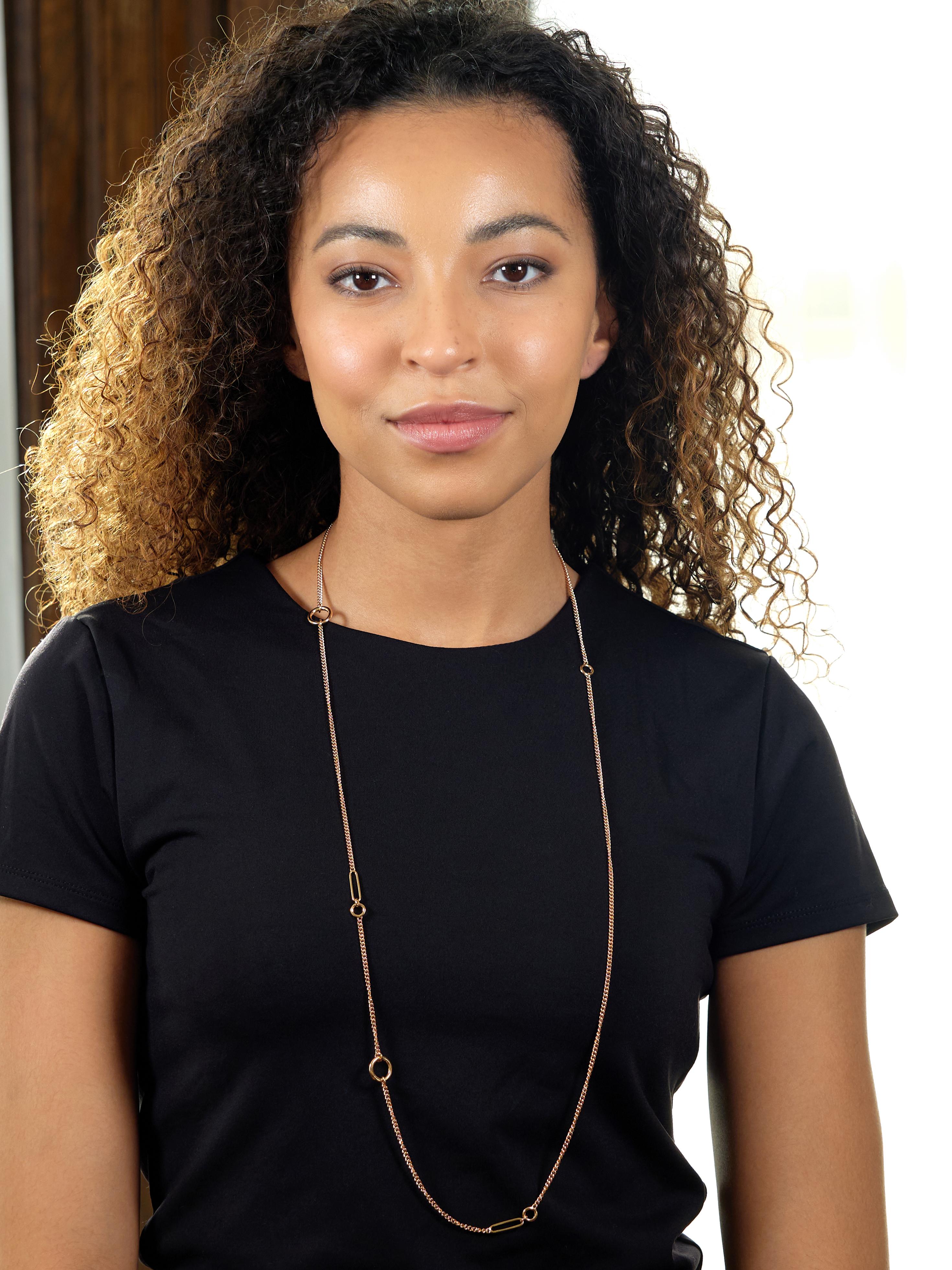 Hermès Contemporary 18 Karat Rose Gold Chaine d'Ancre Station Chain Necklace