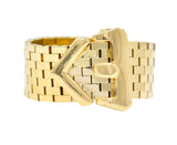 Retro 14 Karat Yellow Gold Meshed Vintage Belt Buckle Ring Wilson's Estate Jewelry