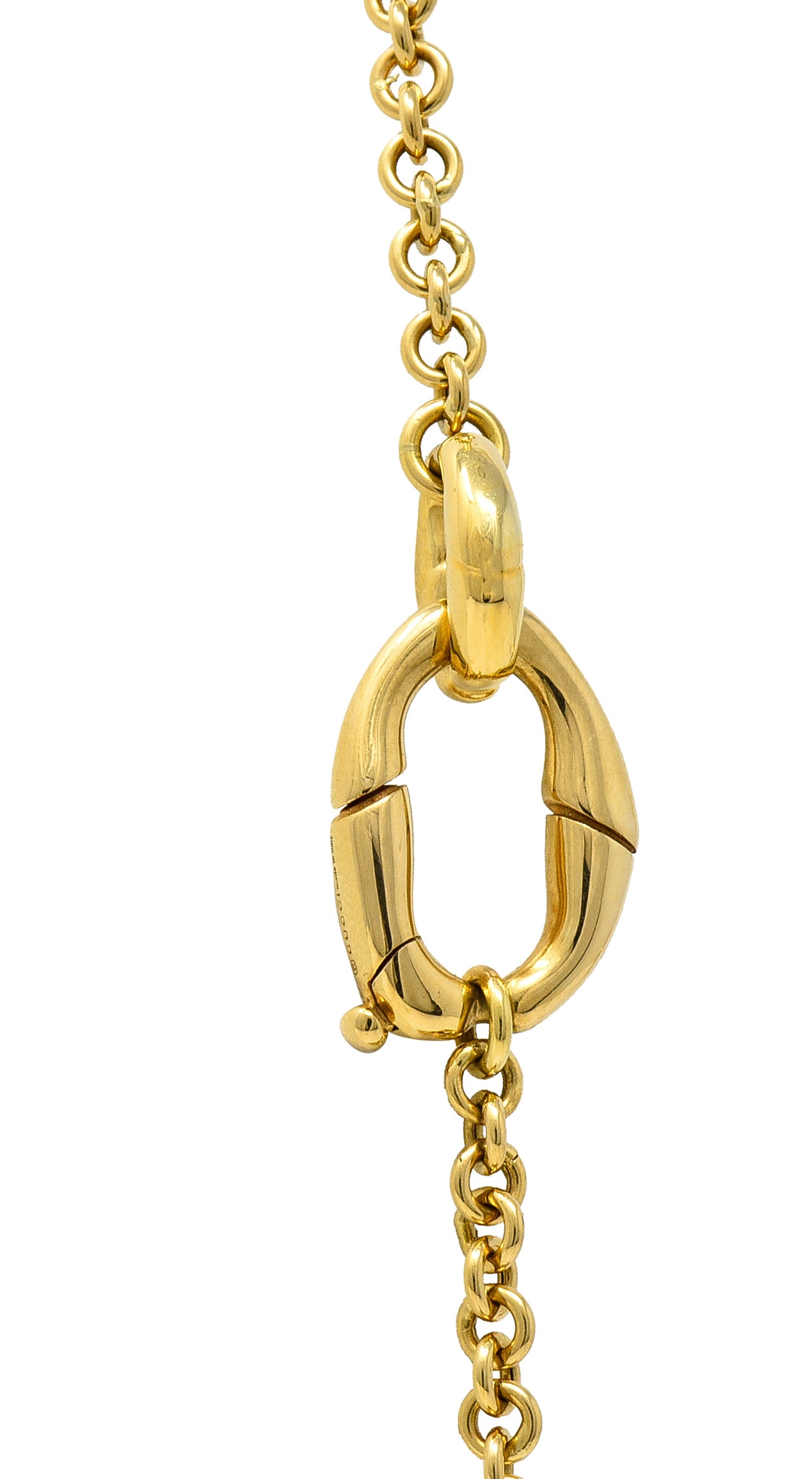 Gucci Contemporary 18 Karat Yellow Gold Bamboo Link Station Necklace Wilson's Estate Jewelry