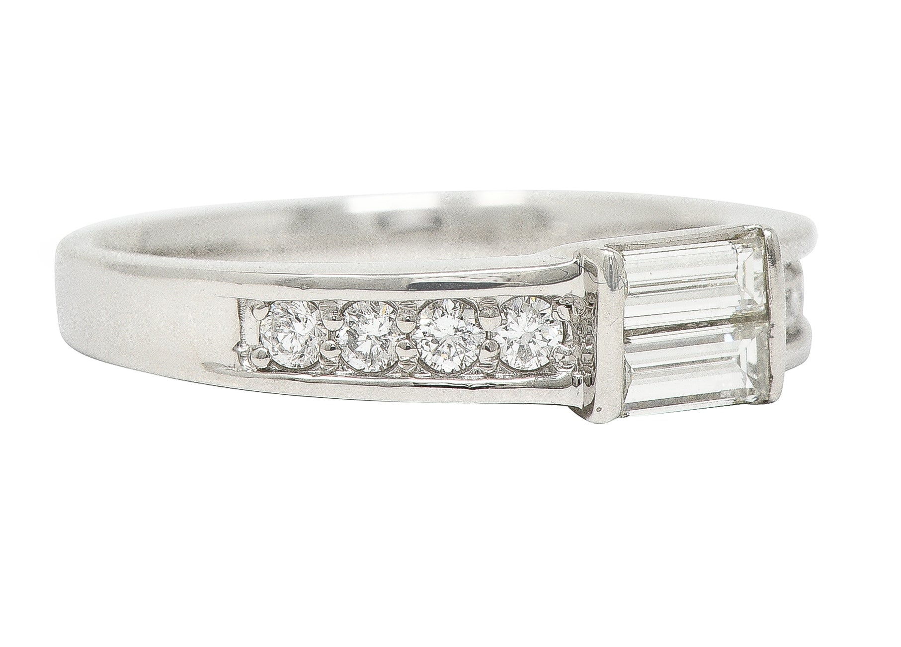 Contemporary 0.56 CTW Diamond Platinum Band Ring Wilson's Estate Jewelry