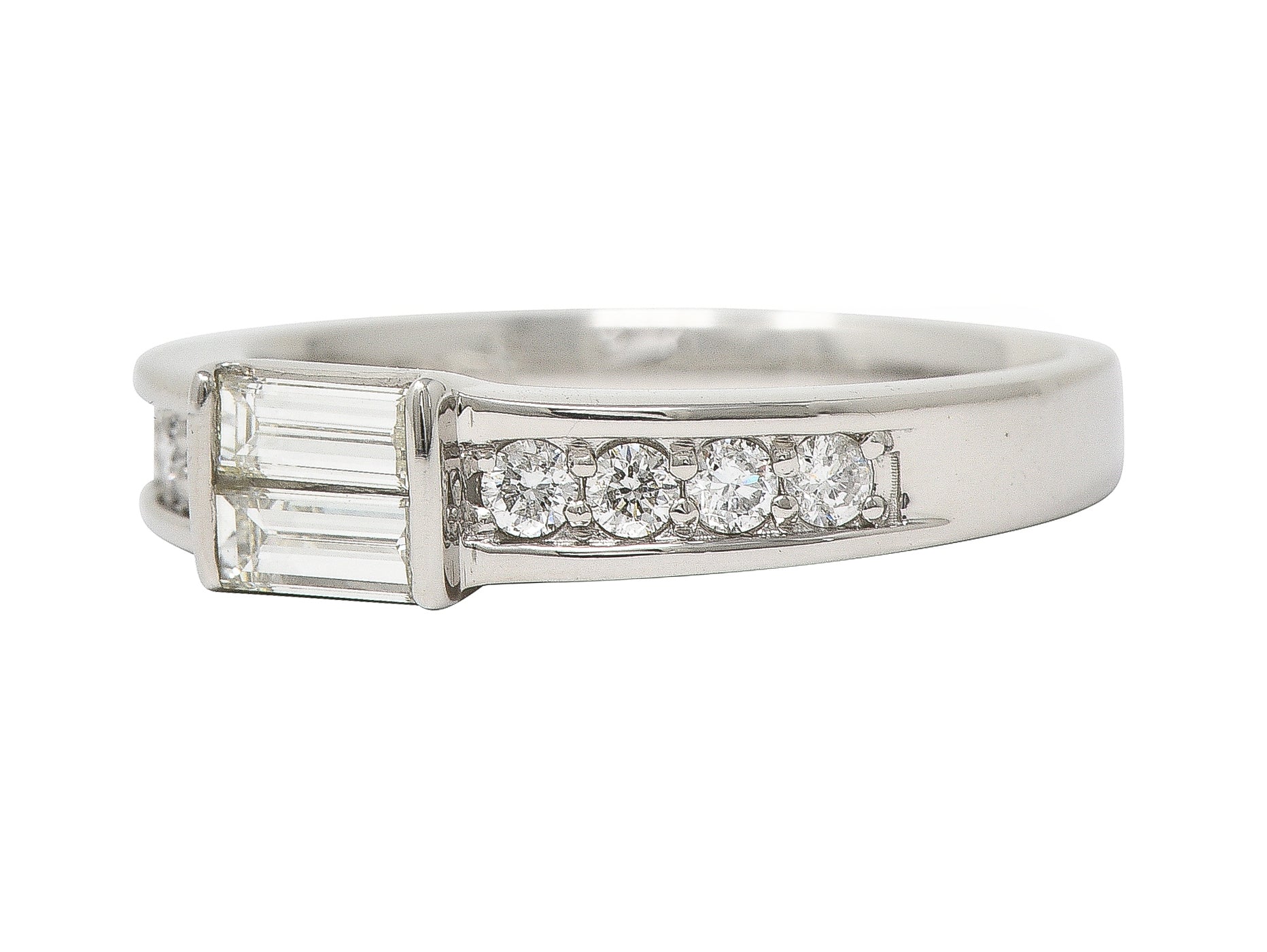 Contemporary 0.56 CTW Diamond Platinum Band Ring Wilson's Estate Jewelry