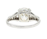 Art Deco 2.20 CTW Old European Cut Diamond Platinum Engagement Ring GIARing - Wilson's Estate Jewelry