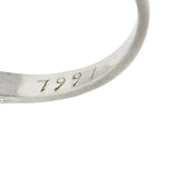 Art Deco 0.23 CTW Old European Cut Diamond Platinum Wheat Foliate Engagement Ring Wilson's Estate Jewelry