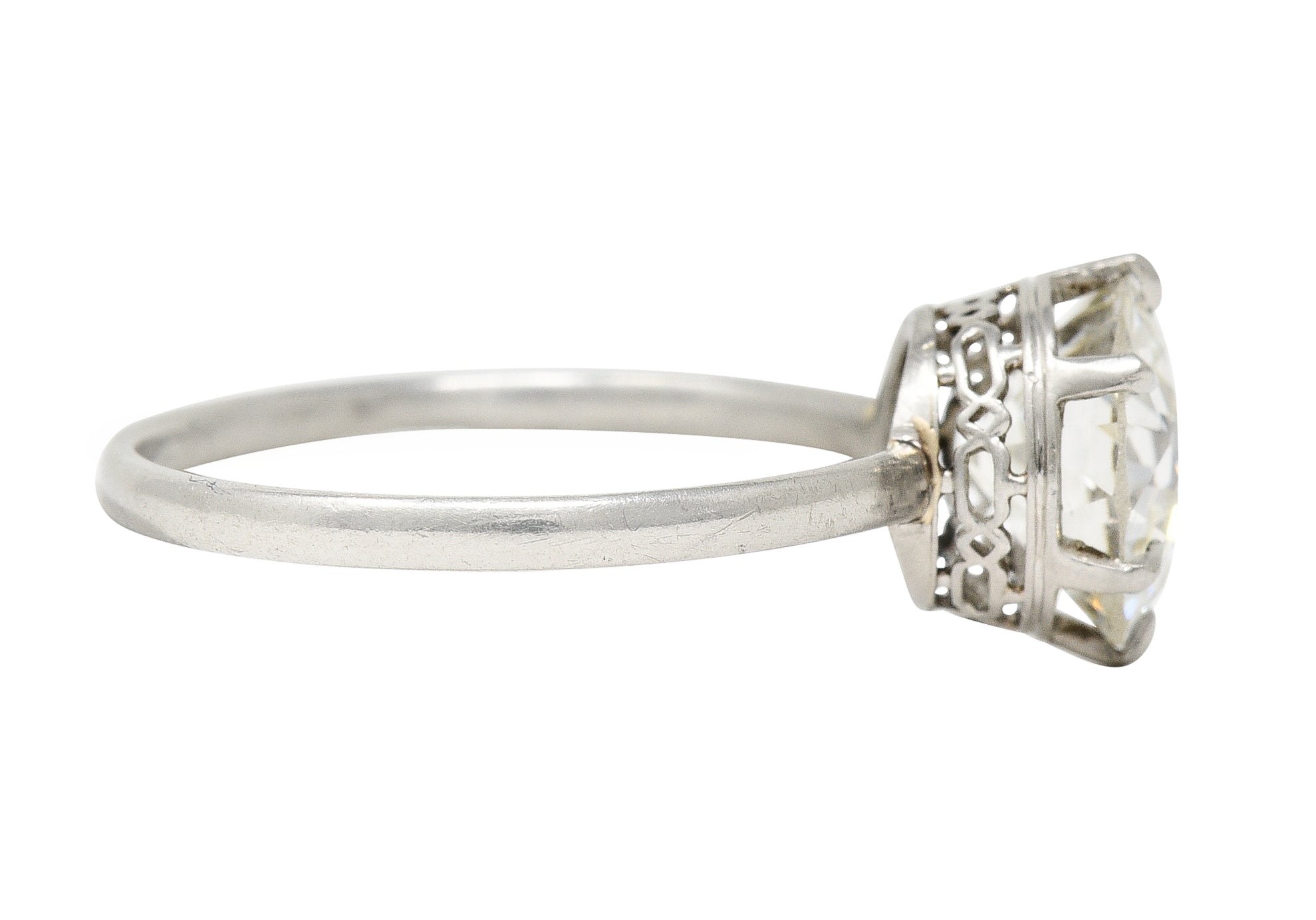 Art Deco 2.29 CTW Old European Cut Diamond Platinum Six Prong Engagement Ring GIA Wilson's Estate Jewelry