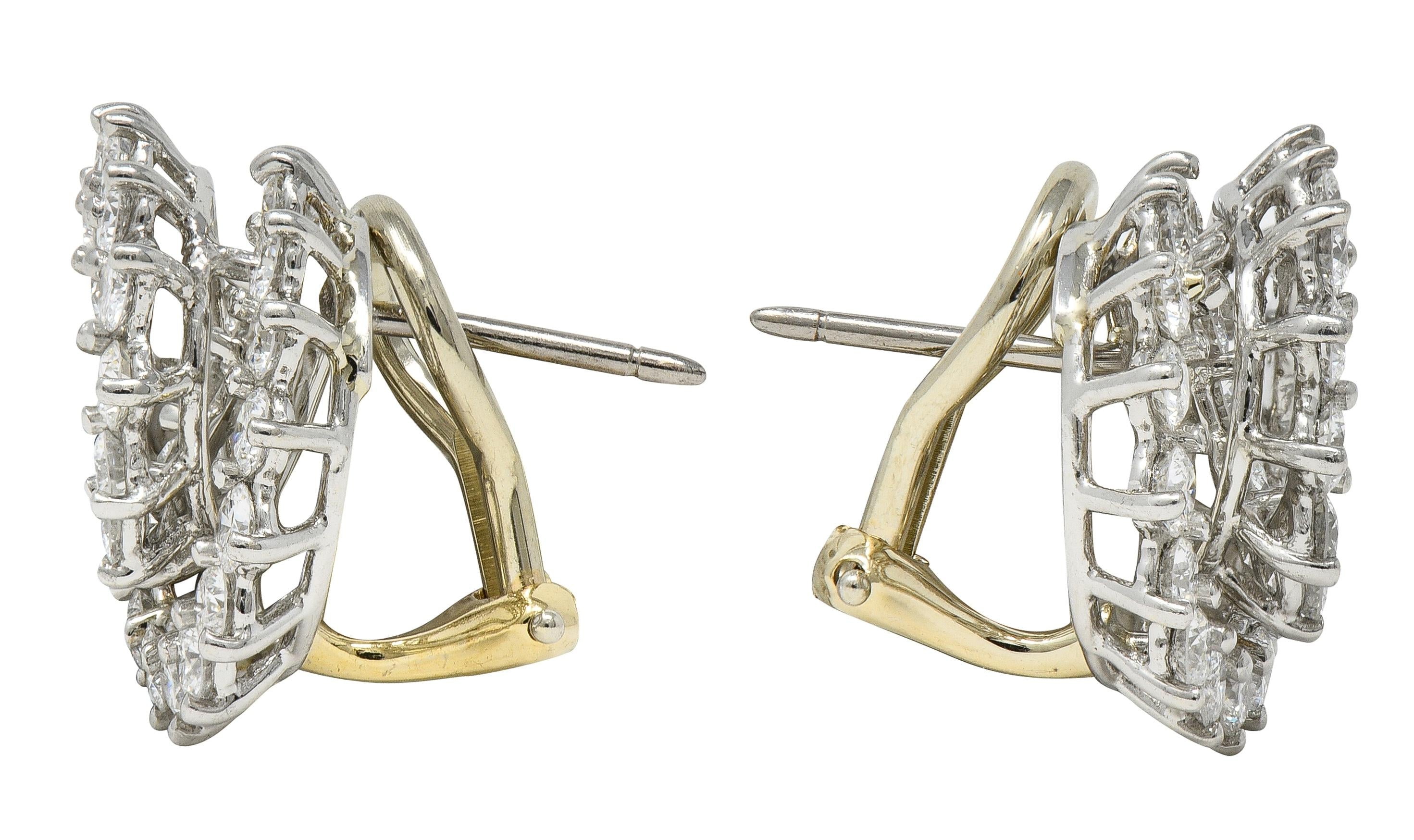Tiffany & Co. 2.80 CTW Round Brilliant Cut Diamond Platinum Swirl Earrings