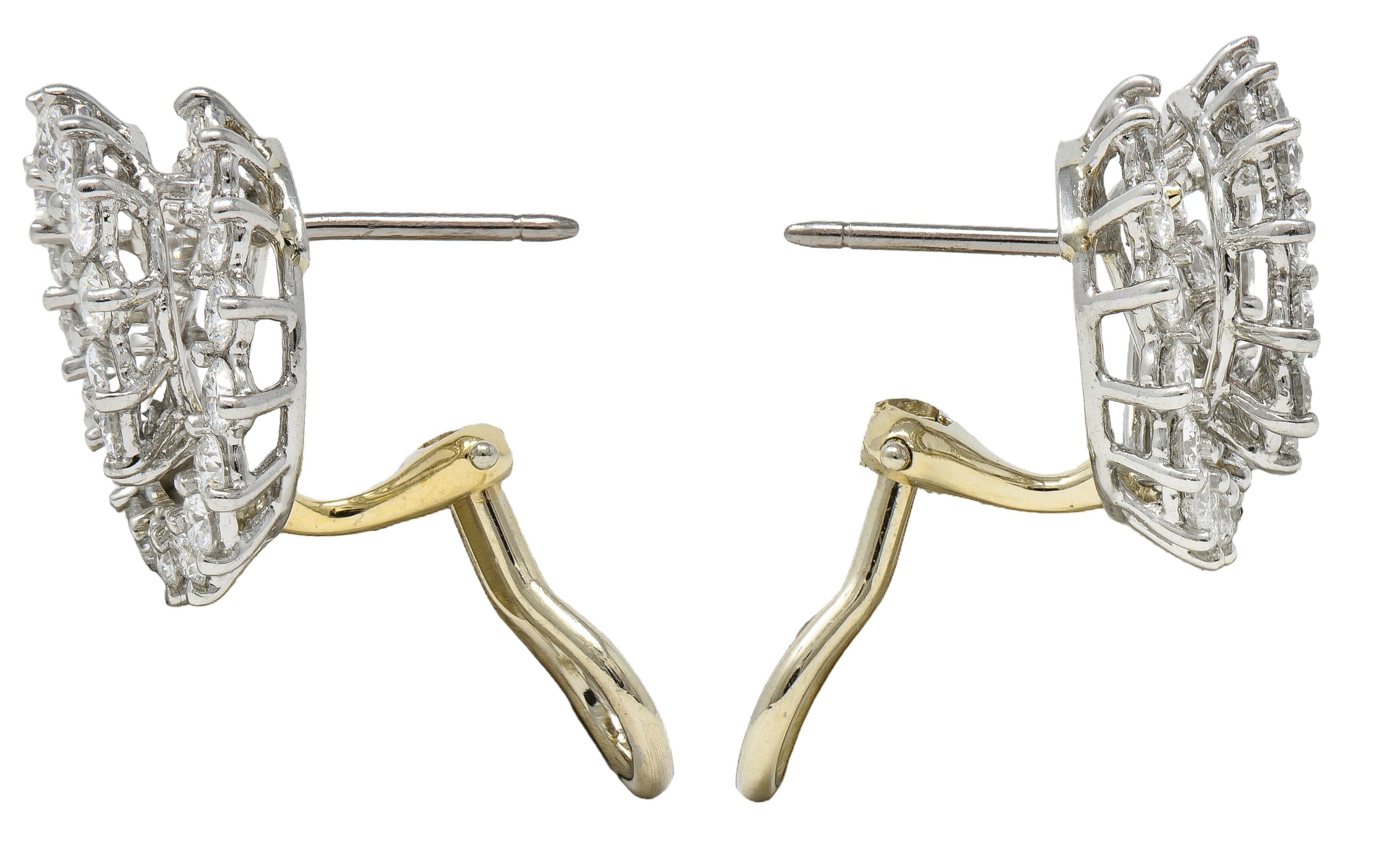 Tiffany & Co. 2.80 CTW Round Brilliant Cut Diamond Platinum Swirl Earrings