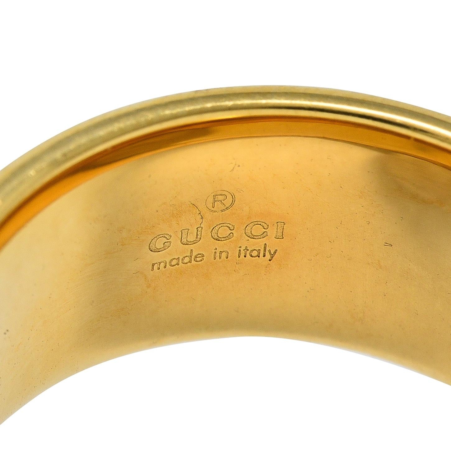 Gucci Contemporary 18 Karat Yellow Gold Diamantissima Wide Band Ring