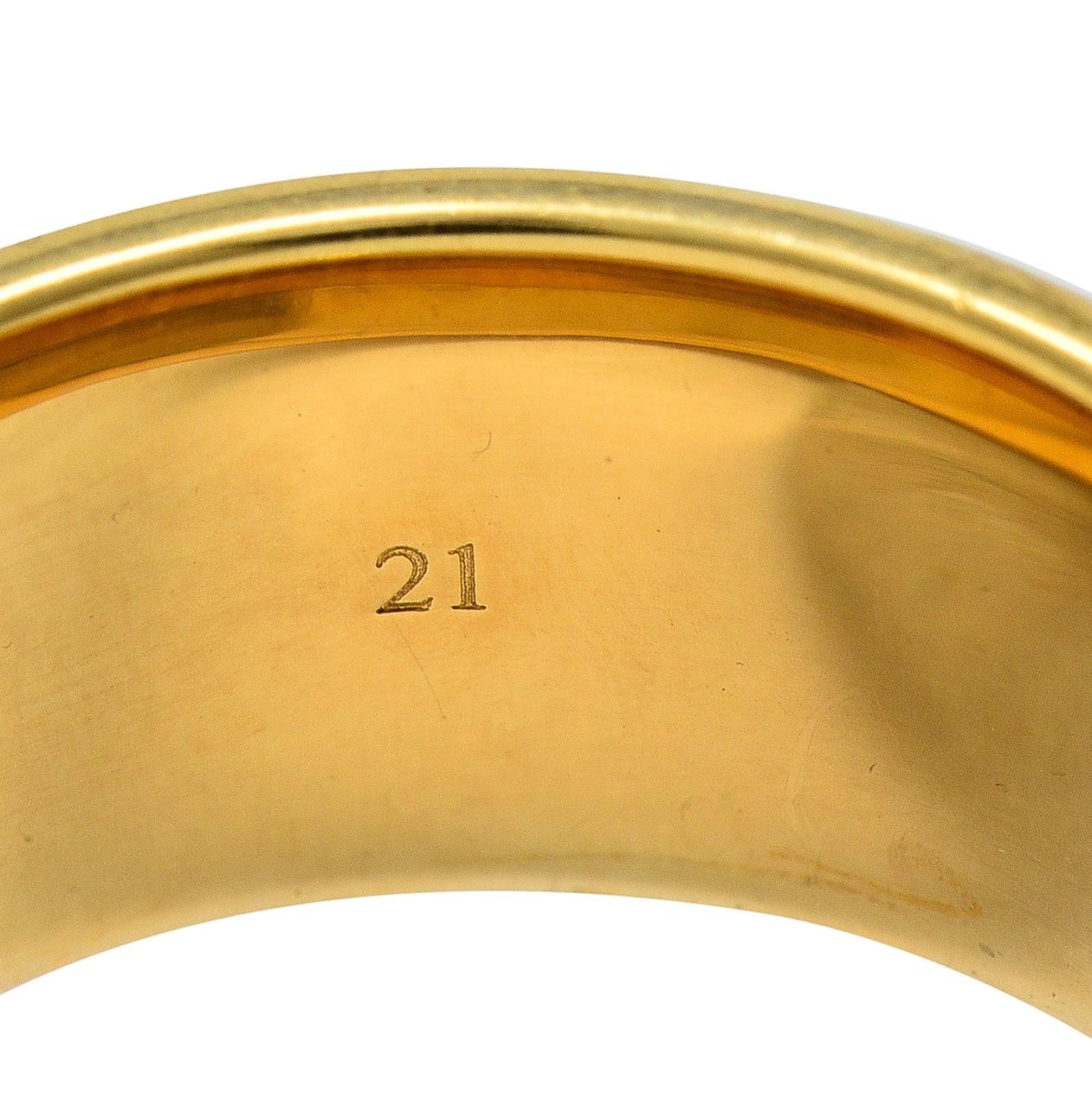 Gucci Contemporary 18 Karat Yellow Gold Diamantissima Wide Band Ring