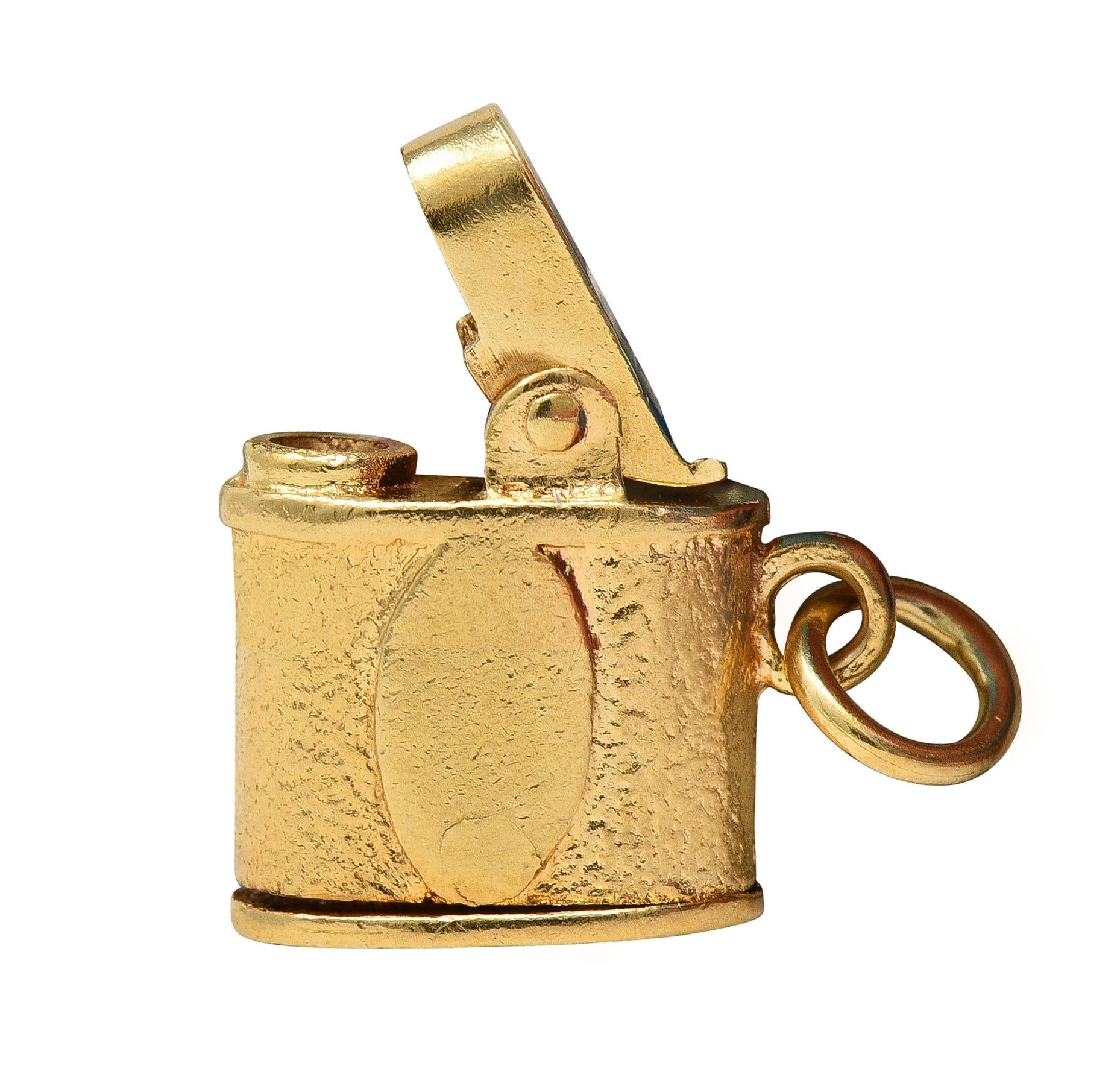 Retro 14 Karat Yellow Gold Vintage Lighter Pendant Charm
